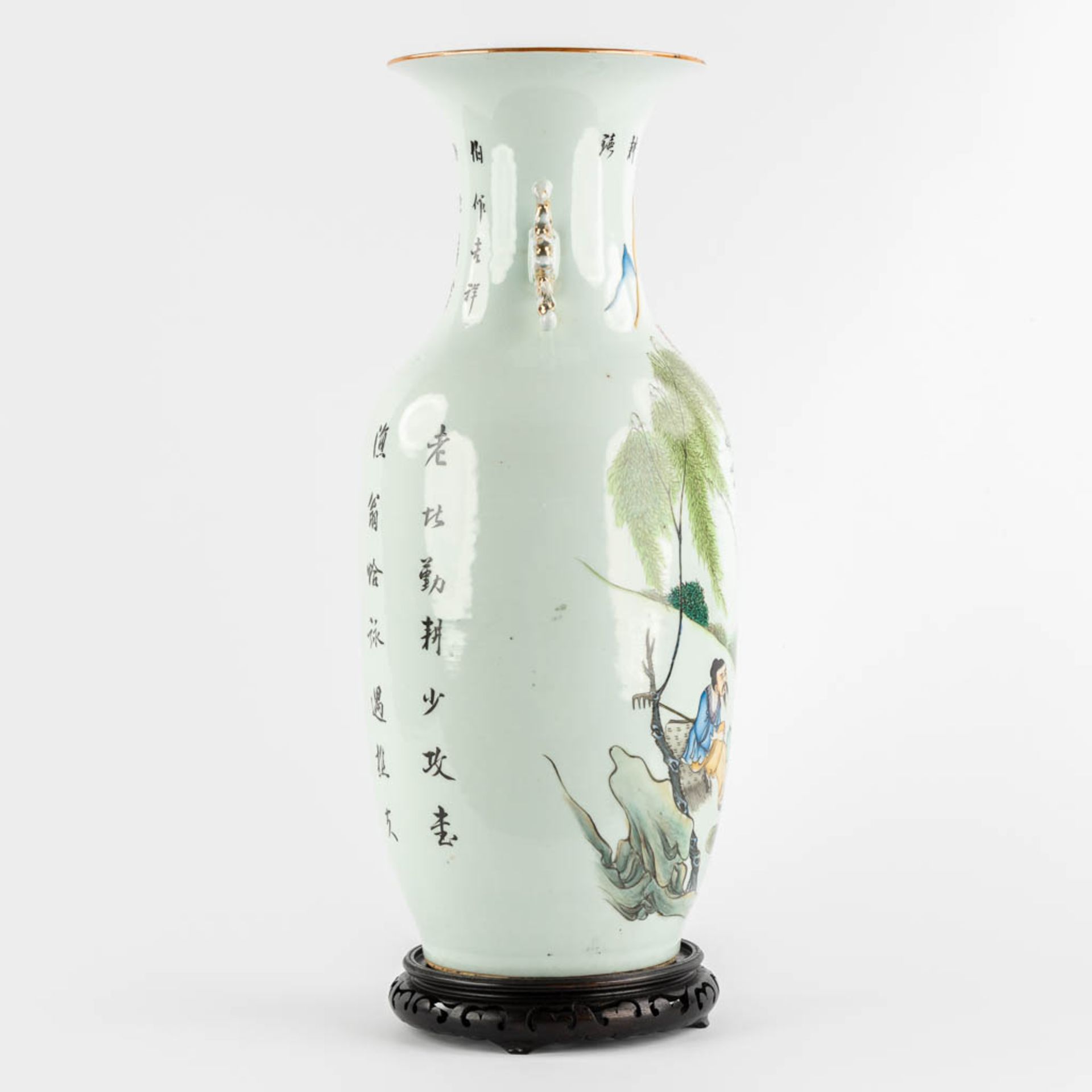 A Chinese vase decorated with a 'Buffalo and Fishermen'. (H:57 x D:24 cm) - Image 4 of 12