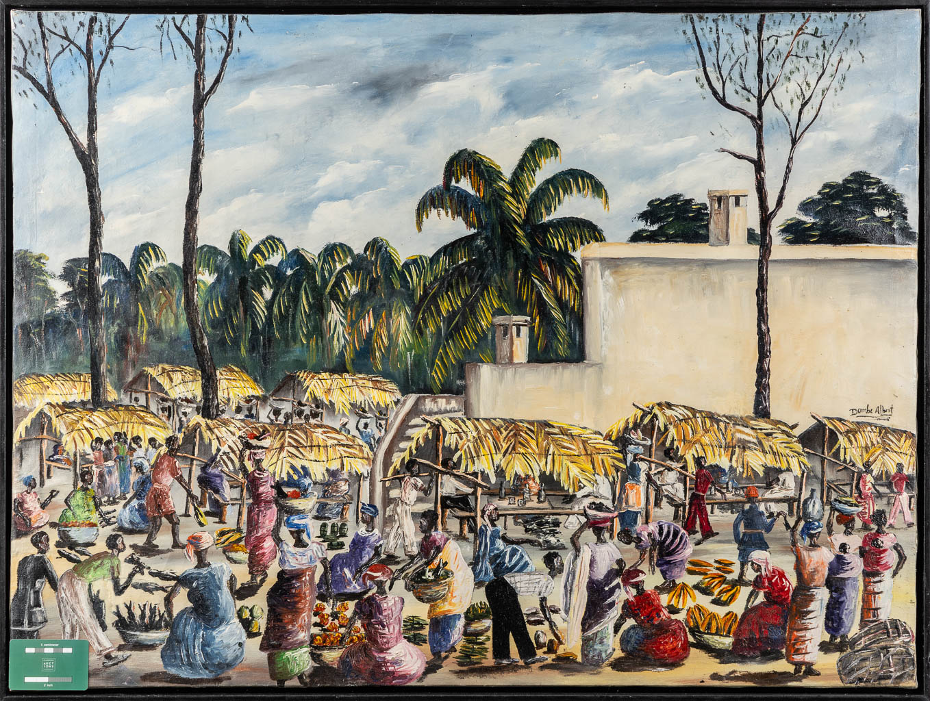 Albert DOMBE (XX) 'The Market'. (W:99 x H:73 cm) - Image 2 of 9
