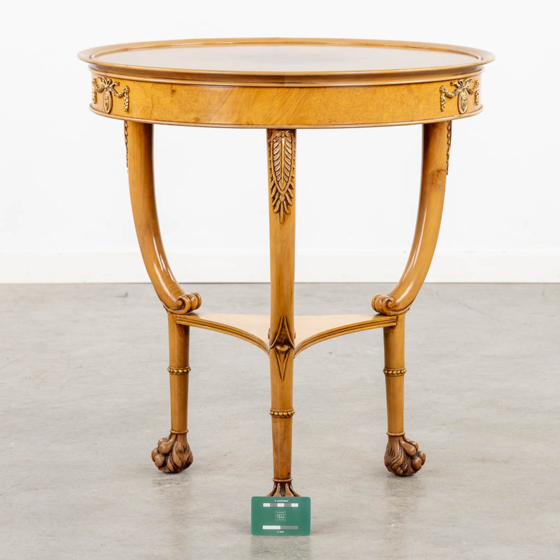 Colombo Mobili, a round side table, empire style. 20th C. (H:68 x D:62 cm) - Image 2 of 12