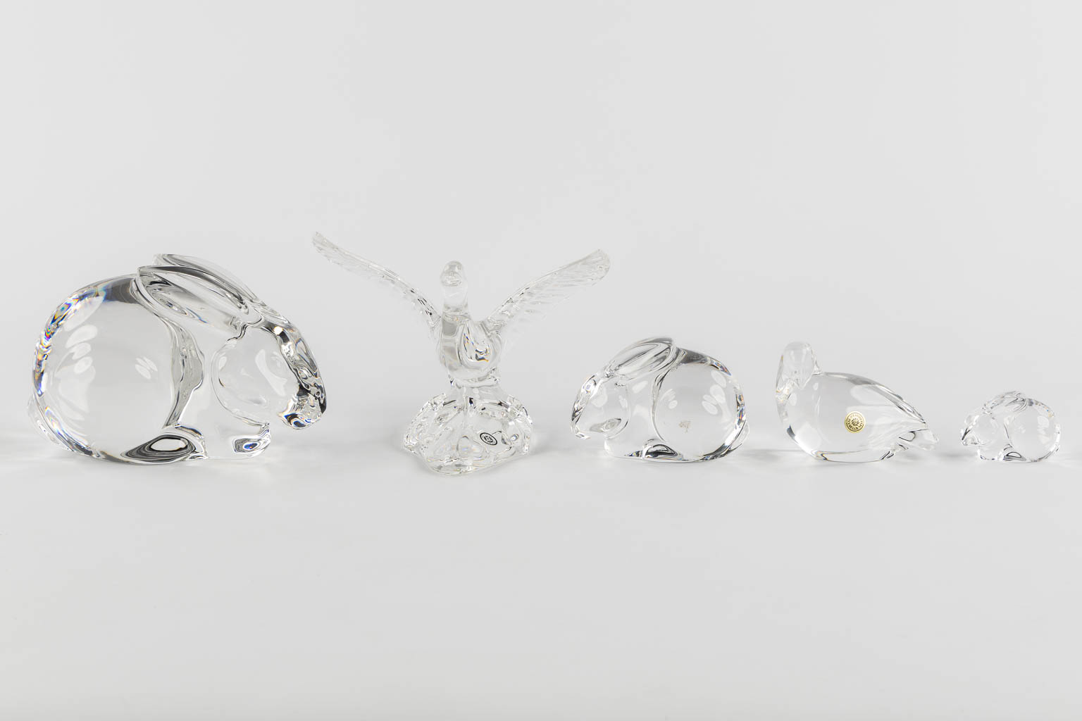 Val Saint Lambert and Murano, 9 glass figurines of animals. (H:19 cm) - Image 9 of 17