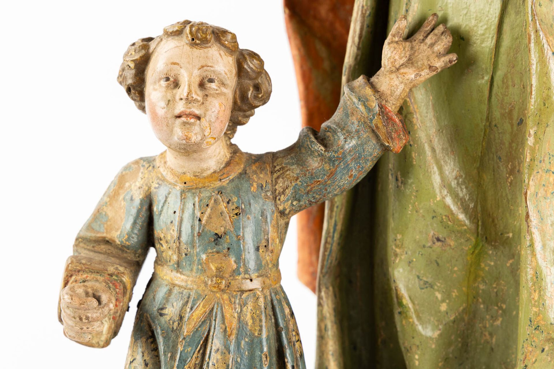 Joseph with child, sculptured and polychrome oak, 18th C. (L:26 x W:34 x H:65 cm) - Bild 10 aus 11