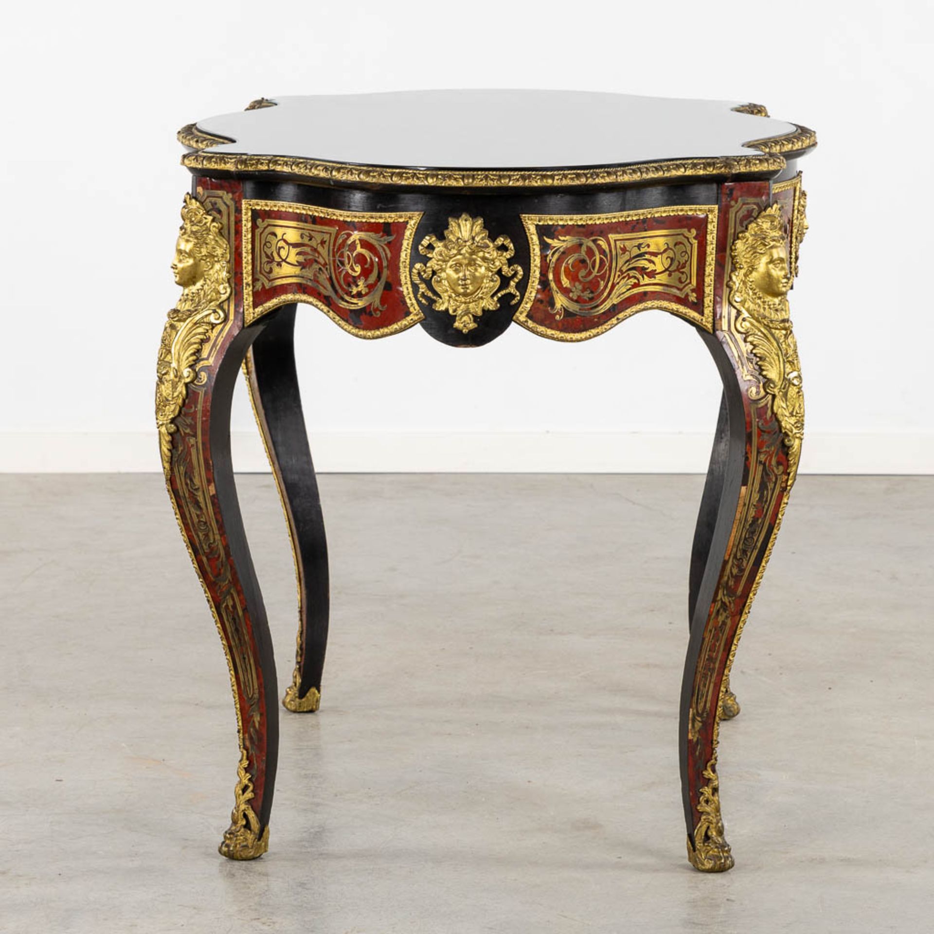 A Boulle 'Table Violon', tortoiseshell and copper inlay, Napoleon 3. (L:73 x W:120 x H:77 cm) - Bild 5 aus 19