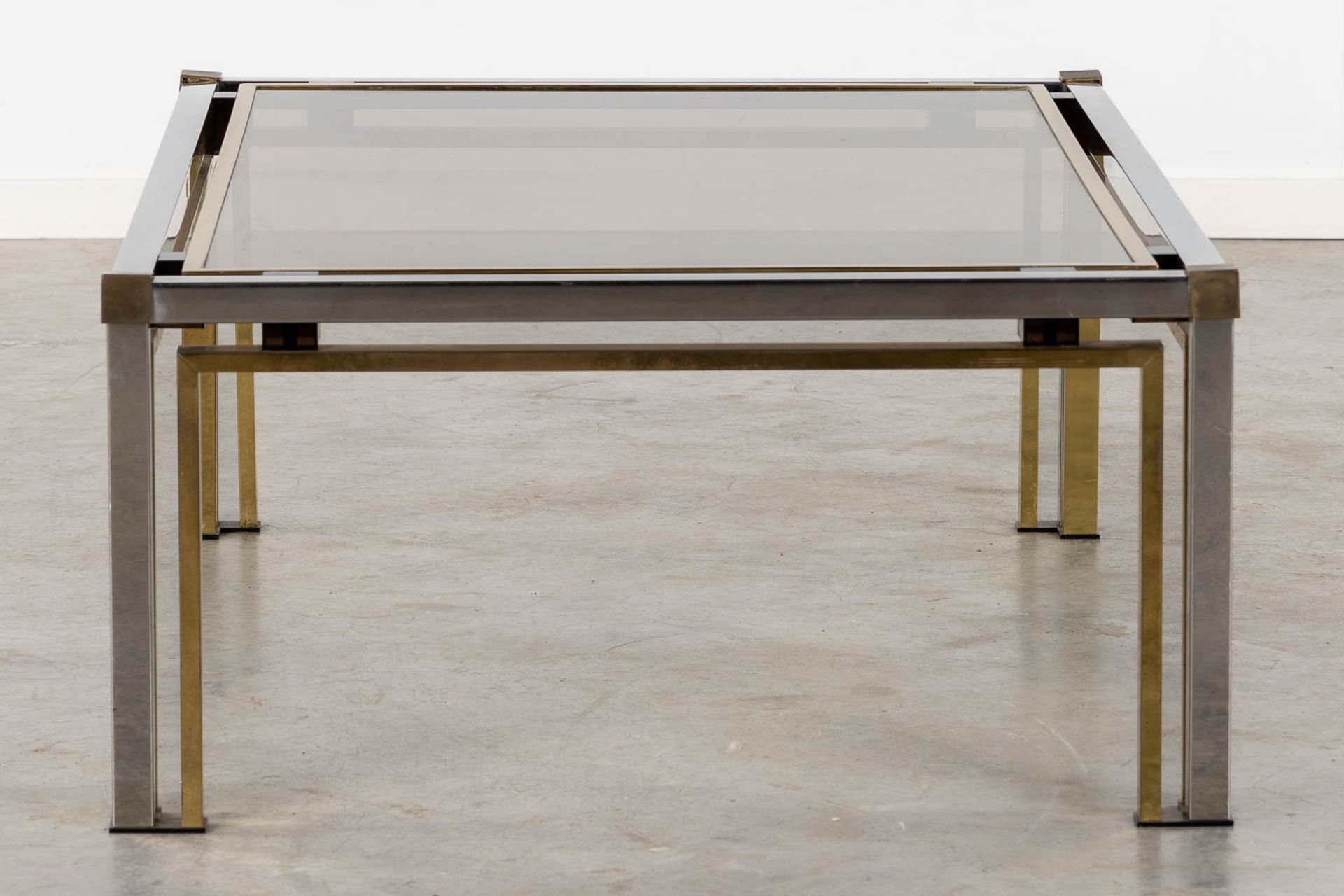 A coffee table, brass and glass. Dewulf Selection / Belgo Chrome. (L:60 x W:120 x H:50 cm) - Bild 3 aus 7