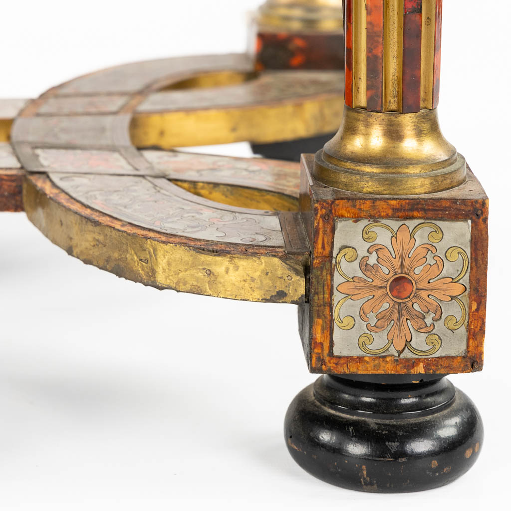 A Napoleon 3 style, Boulle and copper inlay side table, 20th C. (L:47 x W:47 x H:53 cm) - Image 7 of 12