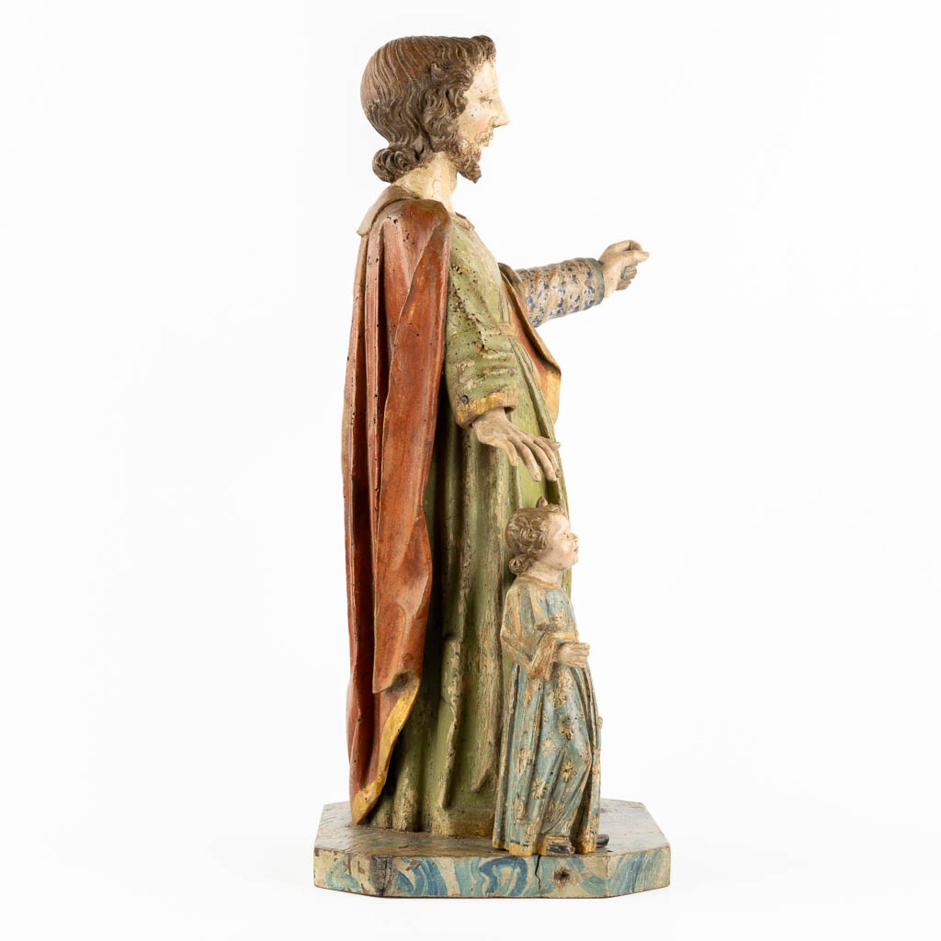 Joseph with child, sculptured and polychrome oak, 18th C. (L:26 x W:34 x H:65 cm) - Bild 6 aus 11