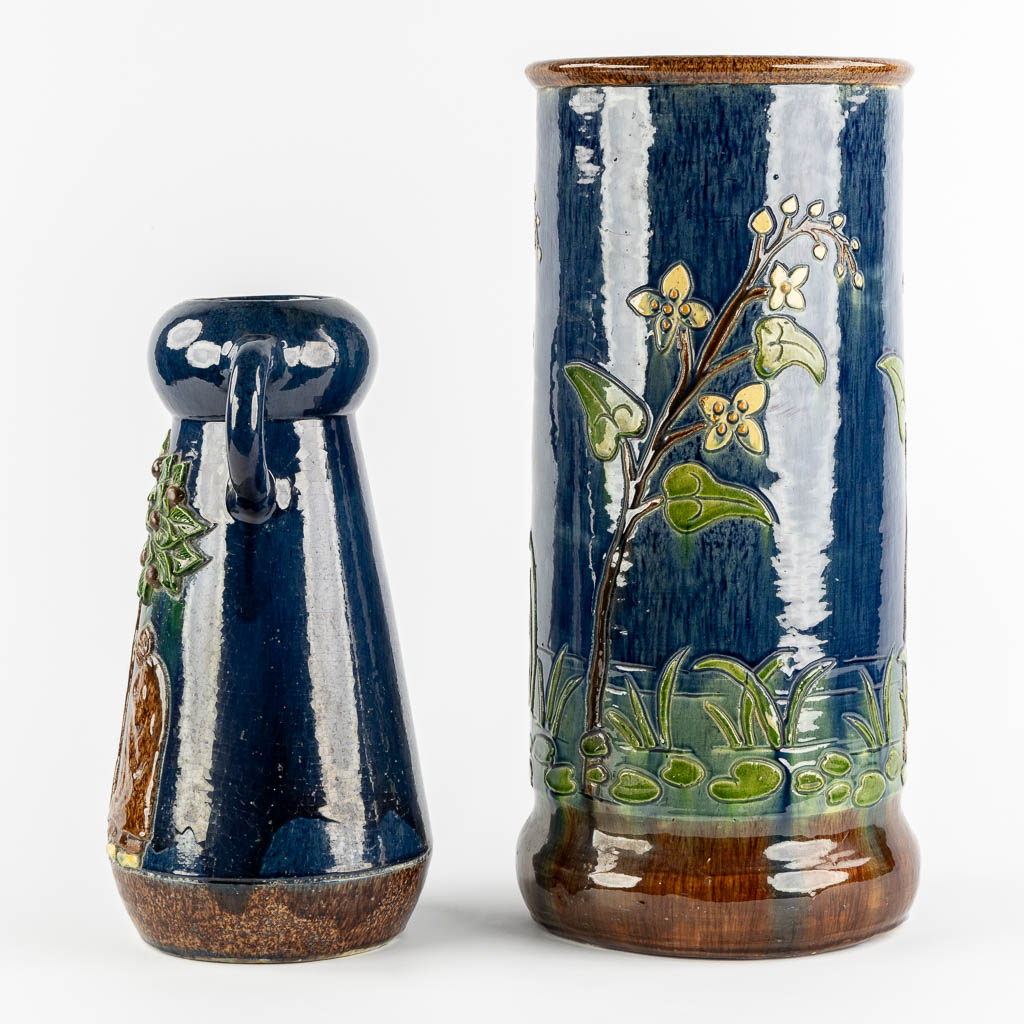 Flemish Earthenware, an umbrella stand and vase. (H:57 x D:27 cm) - Image 6 of 13