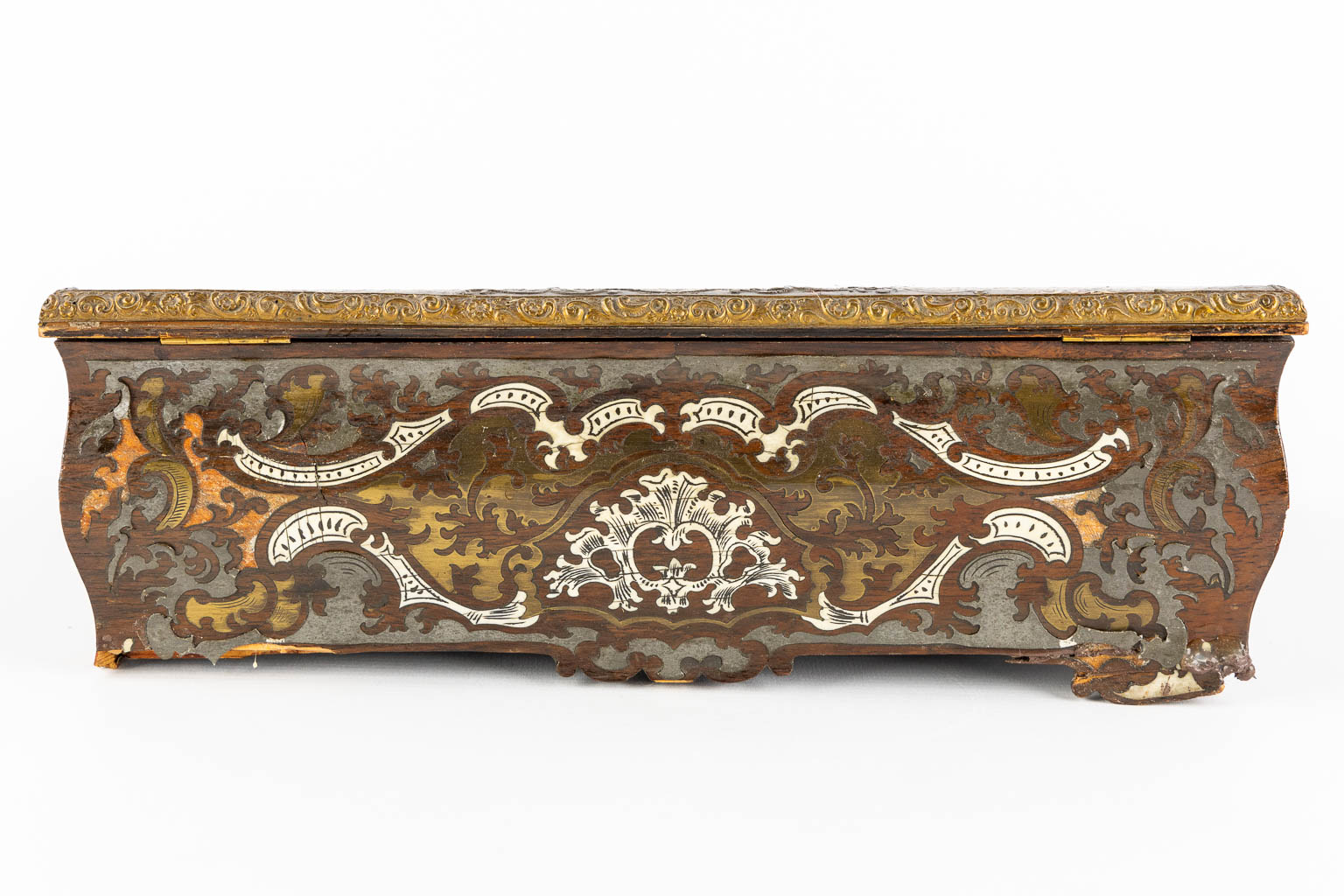 An antique writing desk, Boulle and marquetry inlay. Napoleon 3. (L:24 x W:31 x H:10,5 cm) - Image 10 of 12