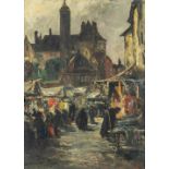 Armand JAMAR (1870-1946) 'Market Scène' 1933. (W:55 x H:75 cm)