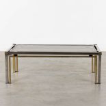 A coffee table, brass and glass. Dewulf Selection / Belgo Chrome. (L:60 x W:120 x H:50 cm)