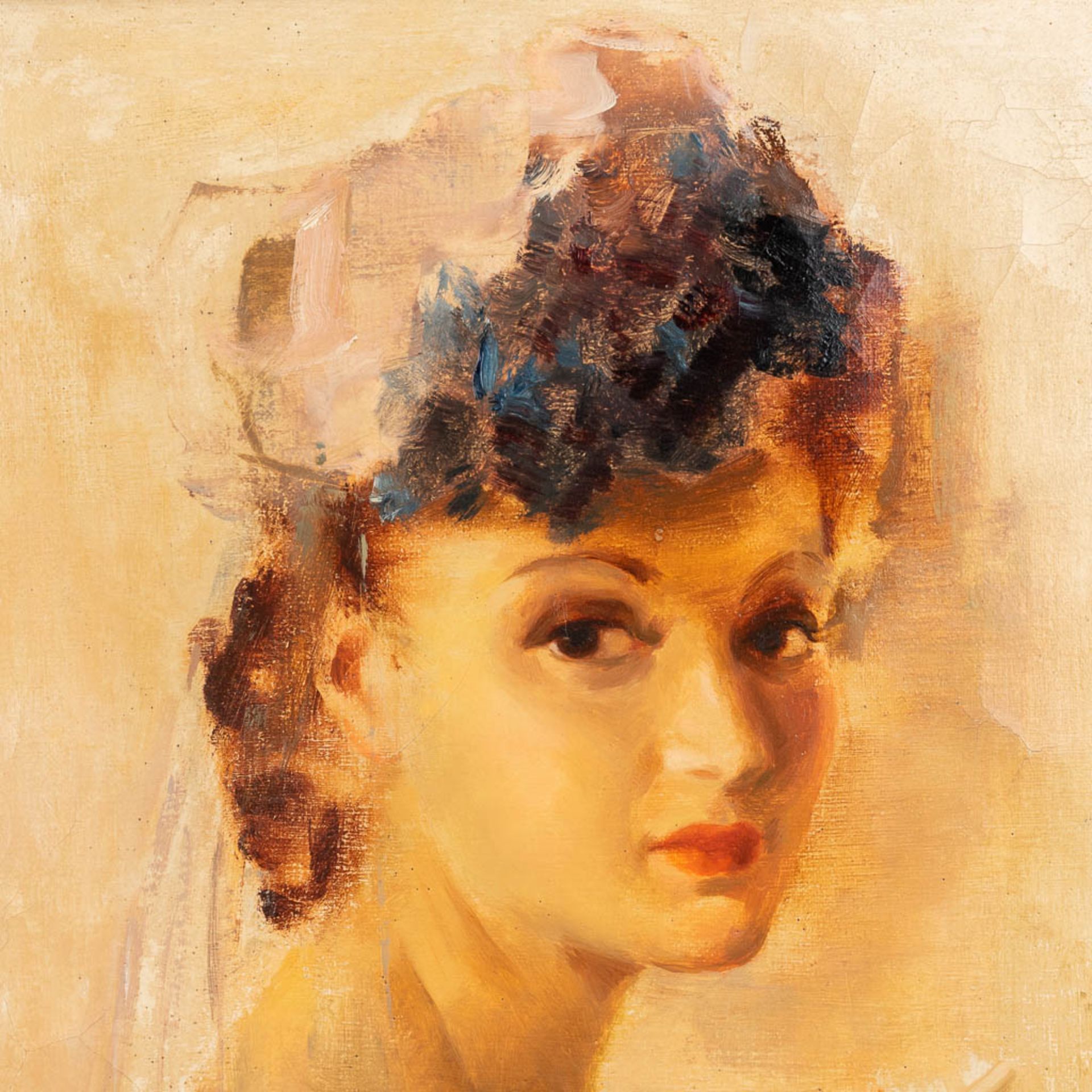 Roger BERCKMANS (1900-?) 'Elegant Lady'. (W:50 x H:60,5 cm) - Bild 4 aus 9