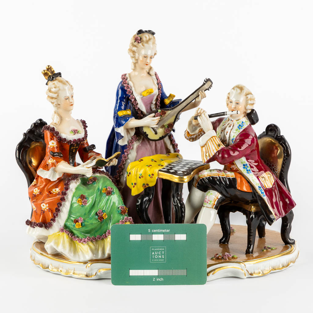 Ludwigsburg, a musical group. Polychrome porcelain. (L:17 x W:25 x H:21 cm) - Image 2 of 12