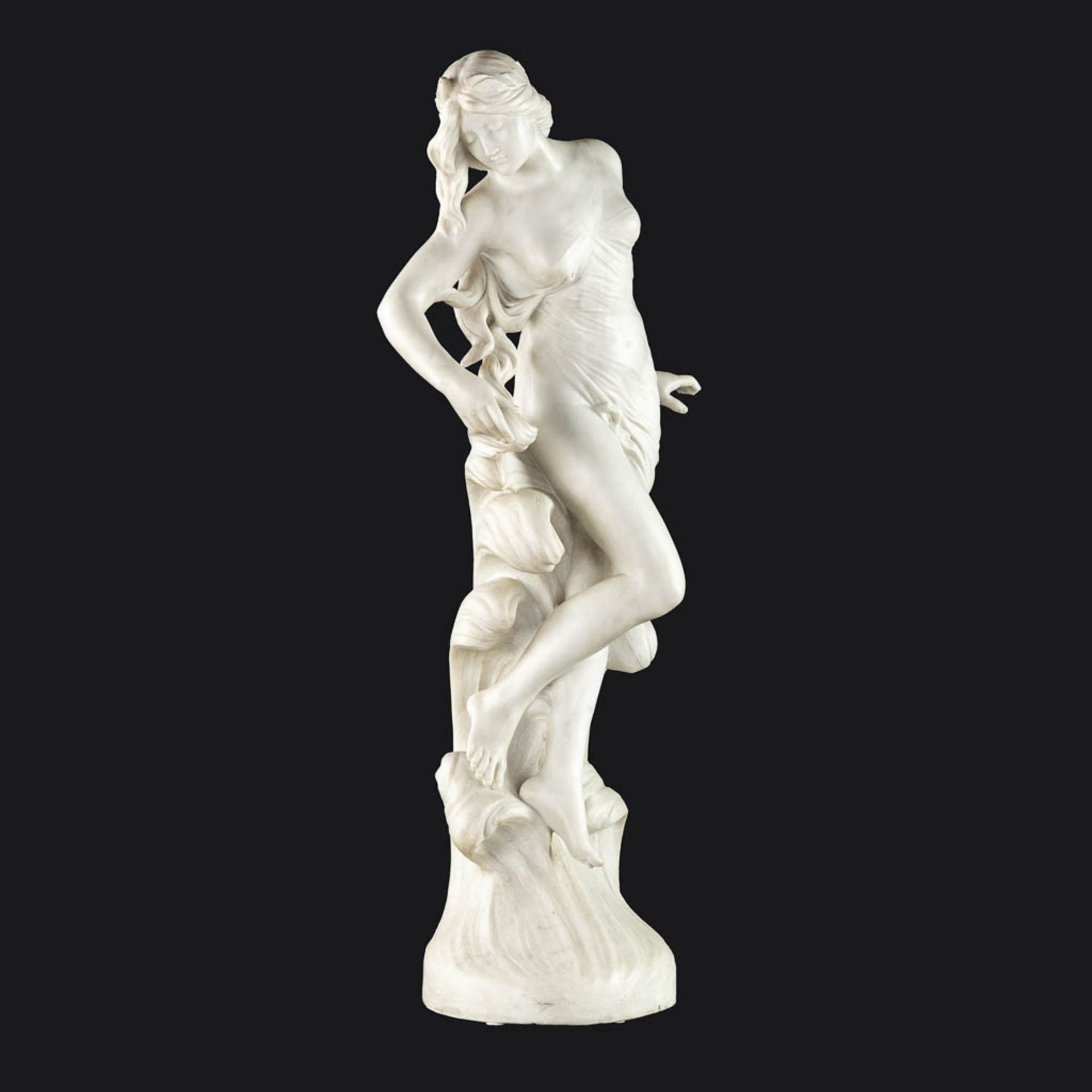 Edouard DROUOT (1859-1945) 'Venus on a wave'. (L:23 x W:43 x H:90 cm) - Bild 3 aus 10