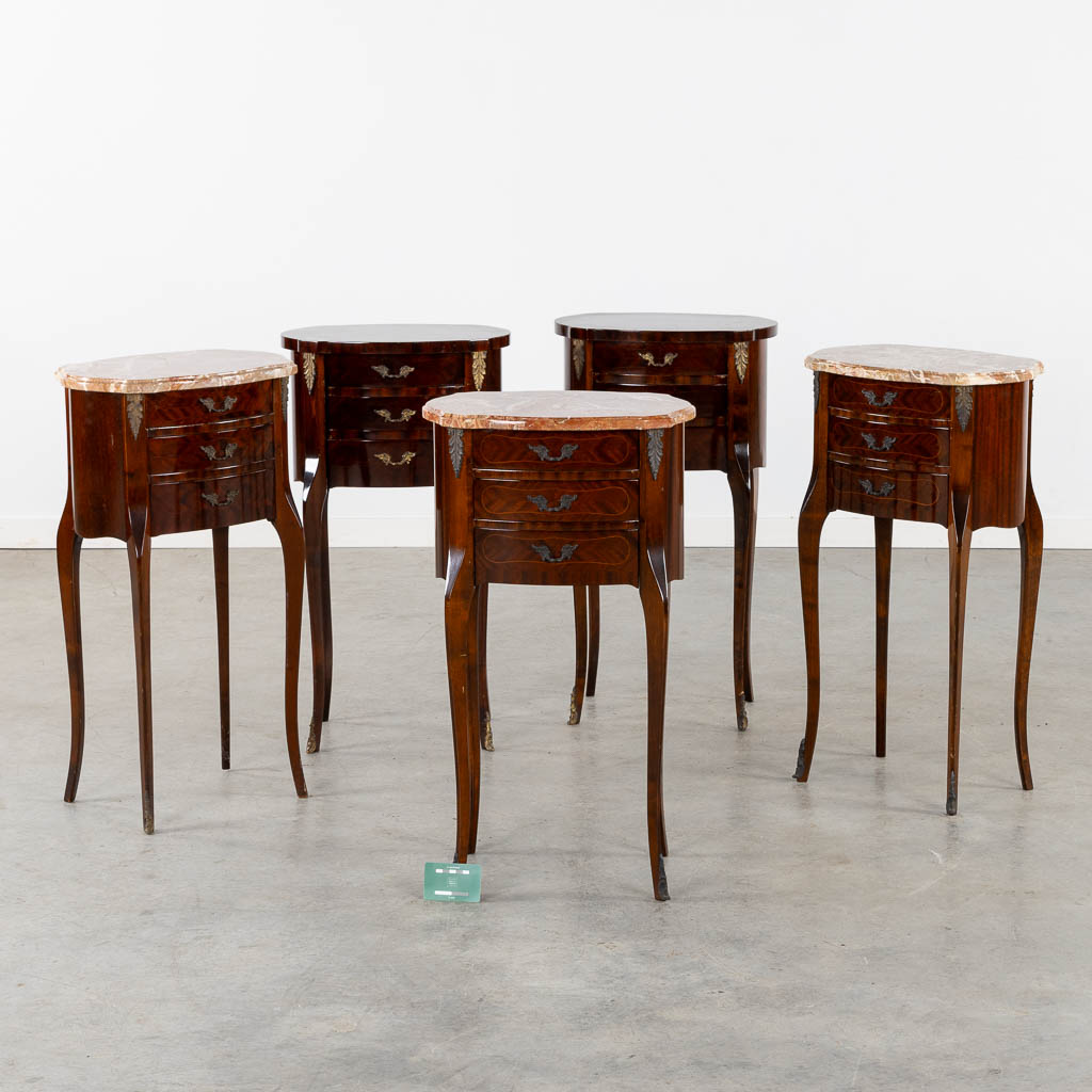 Five side tables or nightstands. (L:27 x W:40 x H:72 cm) - Image 2 of 14