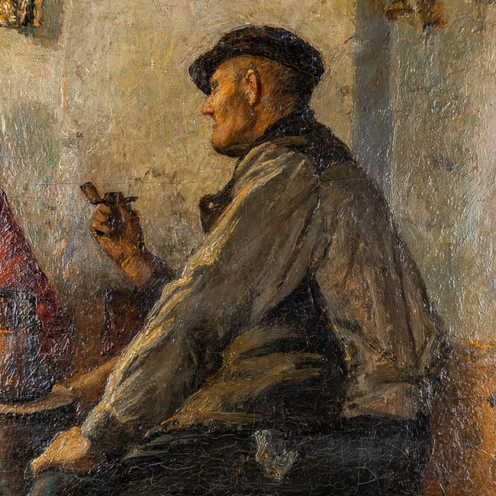Aloïs BOUDRY (1851-1938) 'The Conversation'. (W:47 x H:51 cm) - Bild 5 aus 8