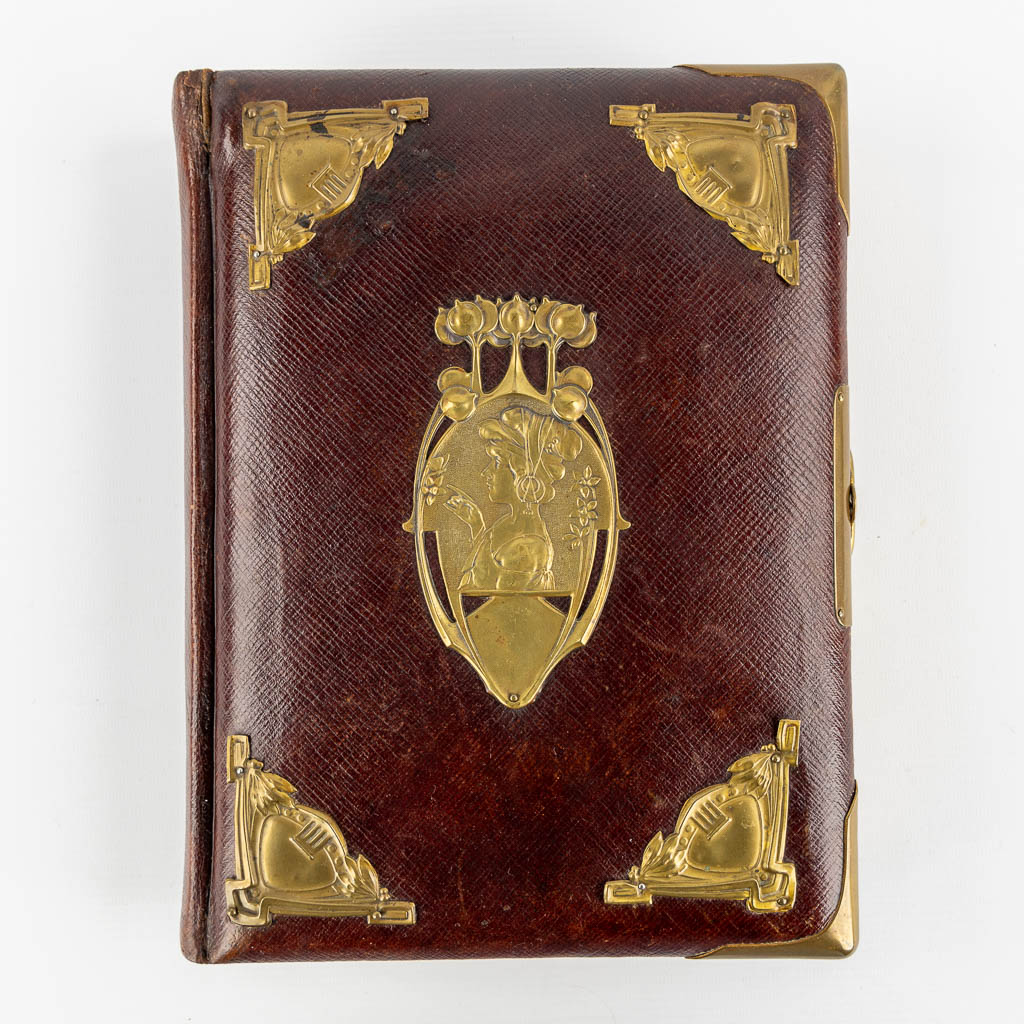 A family picture book, leather mounted with bronze, Art Nouveau. - Image 3 of 11