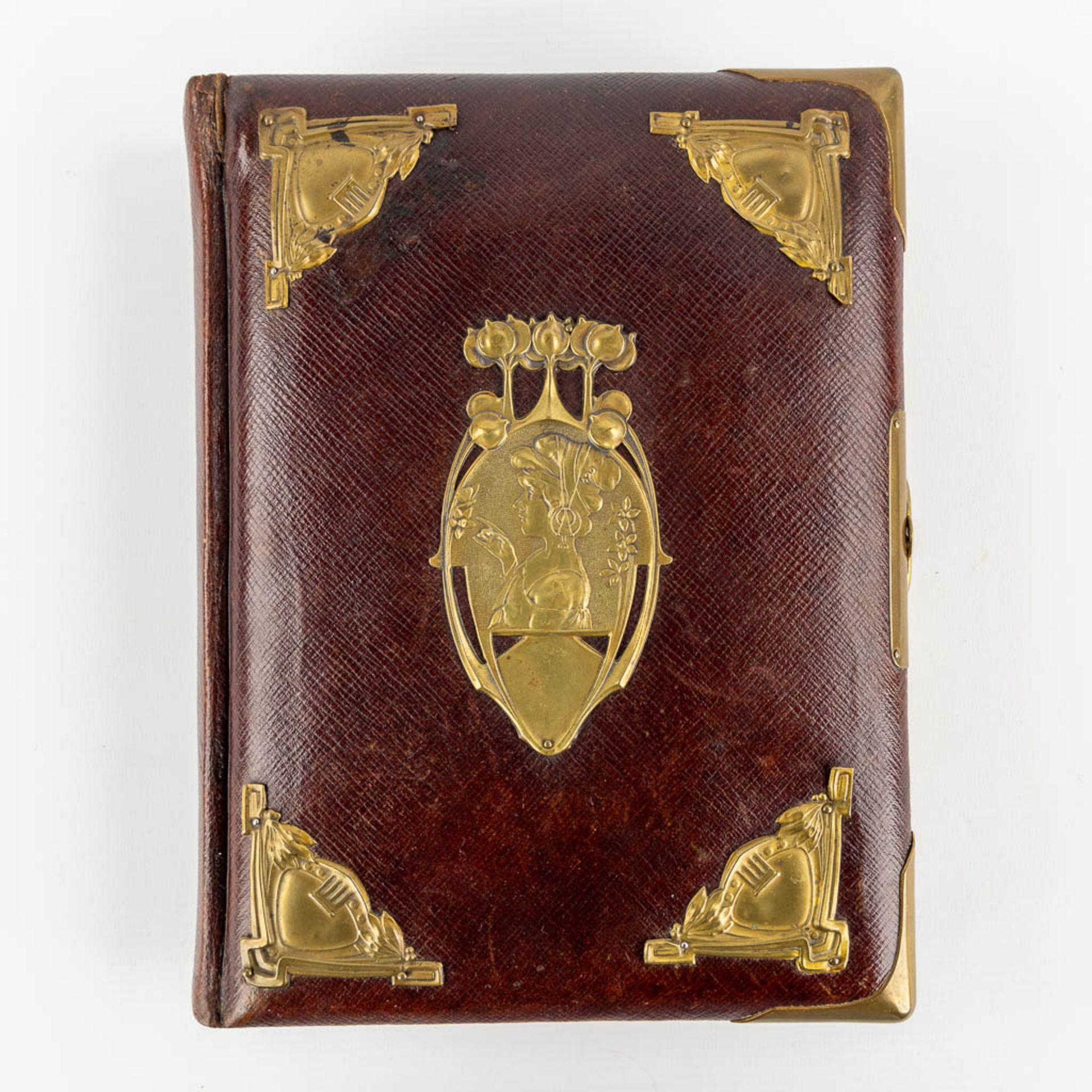 A family picture book, leather mounted with bronze, Art Nouveau.  - Bild 3 aus 11