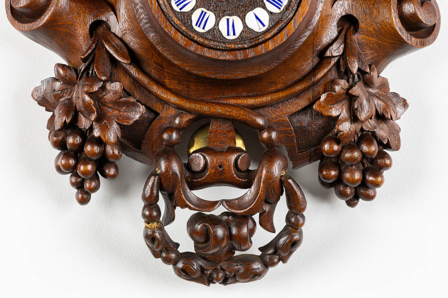 An antique Swiss or Black-Forest, wall-mounted clock. Circa 1880. (W:38 x H:53 cm) - Image 5 of 10