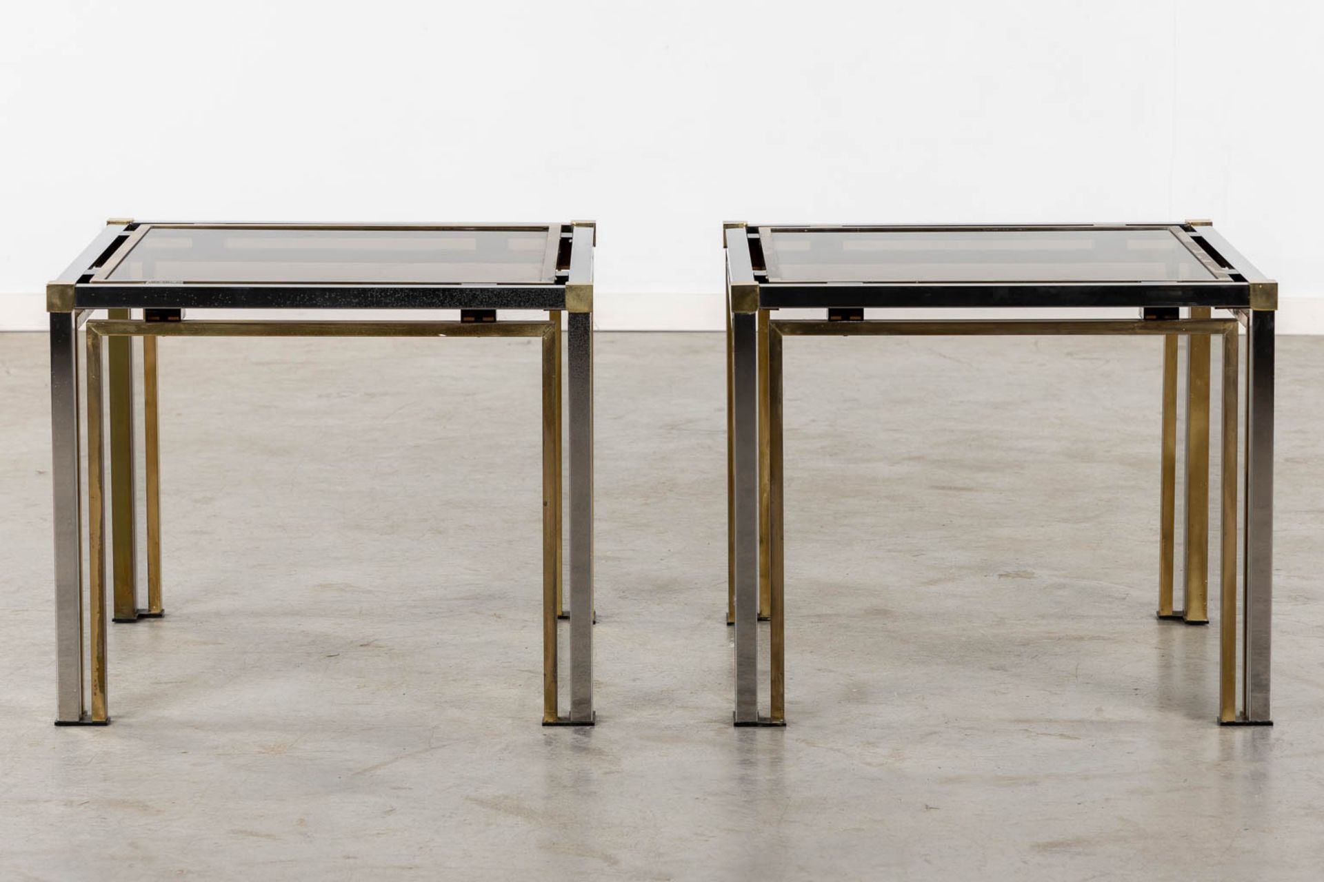 Four identical tables, brass and glass. Dewulf Selection / Belgo Chrome. (L:60 x W:60 x H:50 cm) - Image 7 of 12