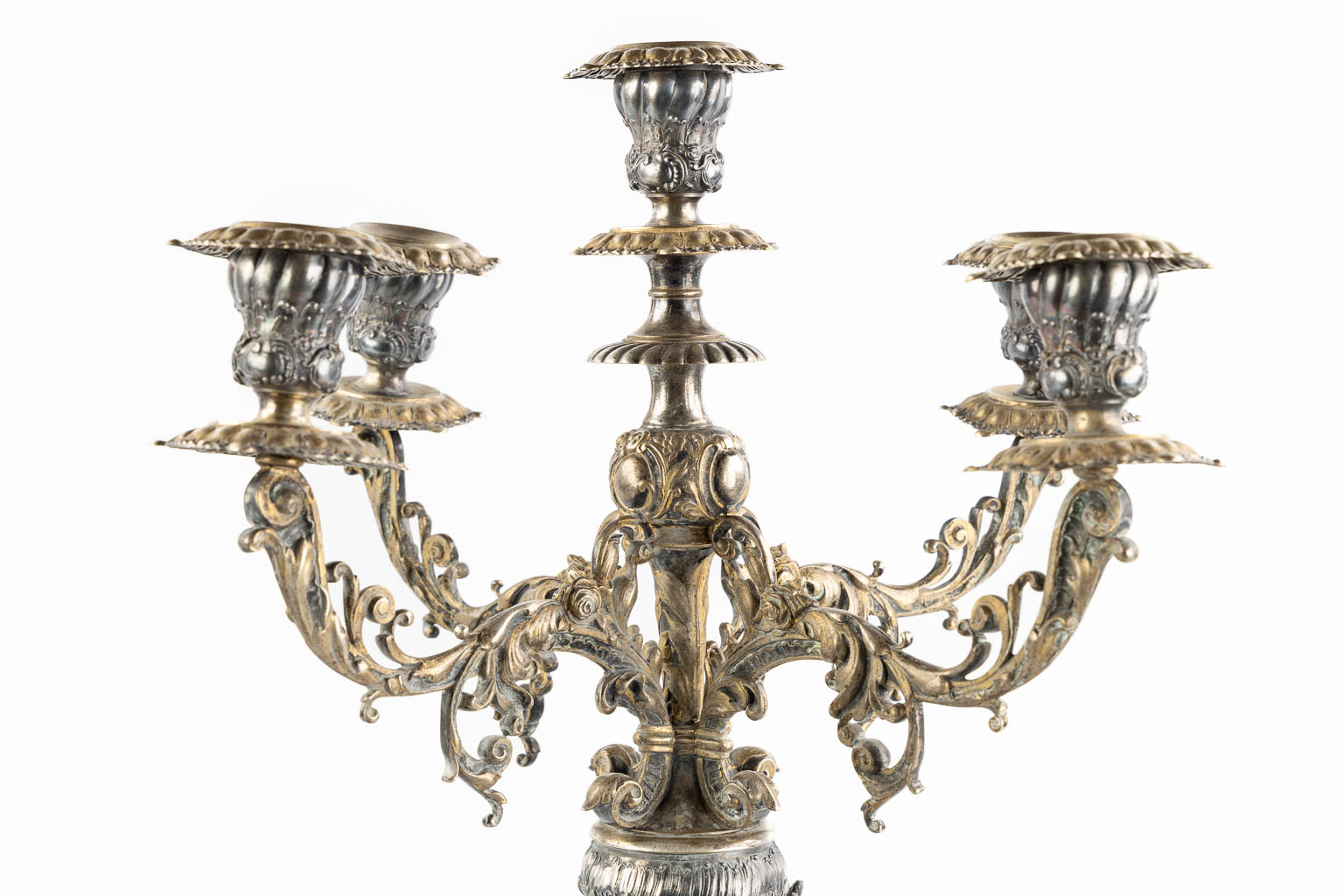 WMF, A large silver-plated candelabra, with an image of Cupid. (L:37 x W:37 x H:57 cm) - Image 11 of 13