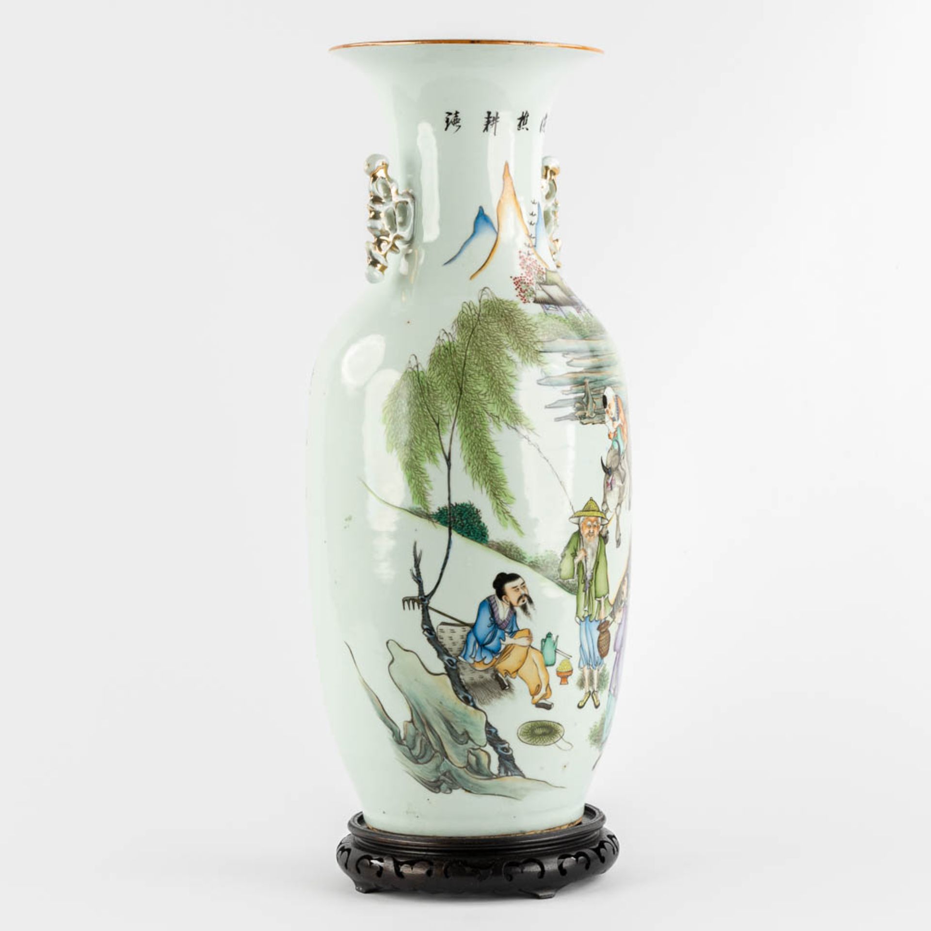 A Chinese vase decorated with a 'Buffalo and Fishermen'. (H:57 x D:24 cm) - Image 3 of 12