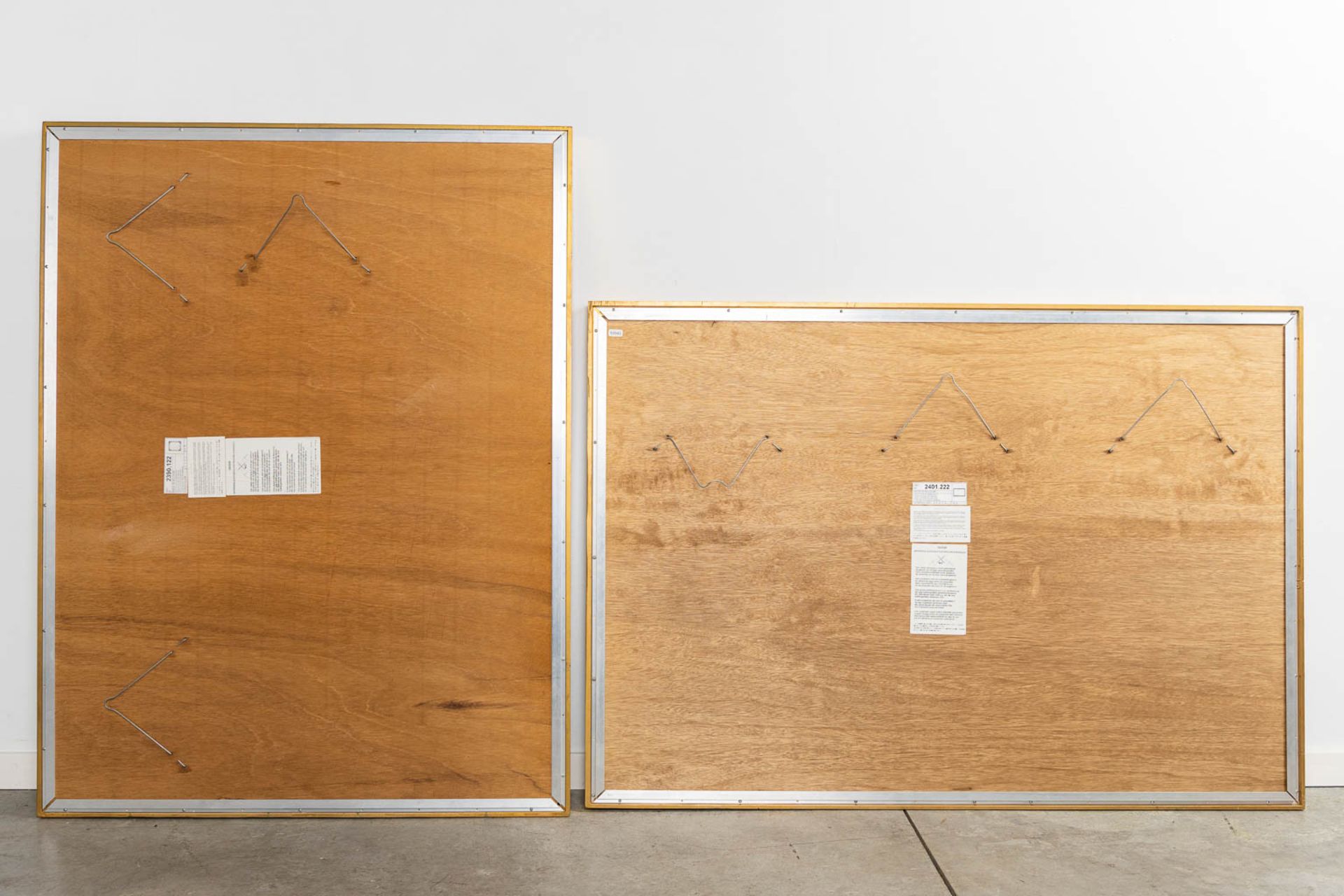 Deknudt, two large rectangular mirrors. Gilt wood. (W:128 x H:90 cm) - Image 8 of 10