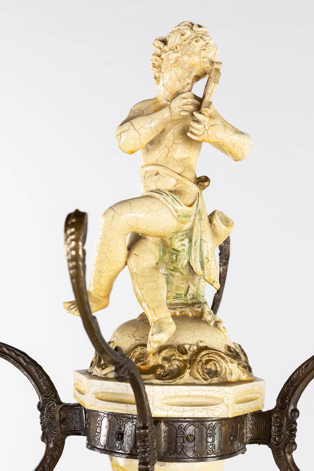 A coathanger, patinated resine with a putto. (L:49 x W:49 x H:186 cm) - Image 5 of 11