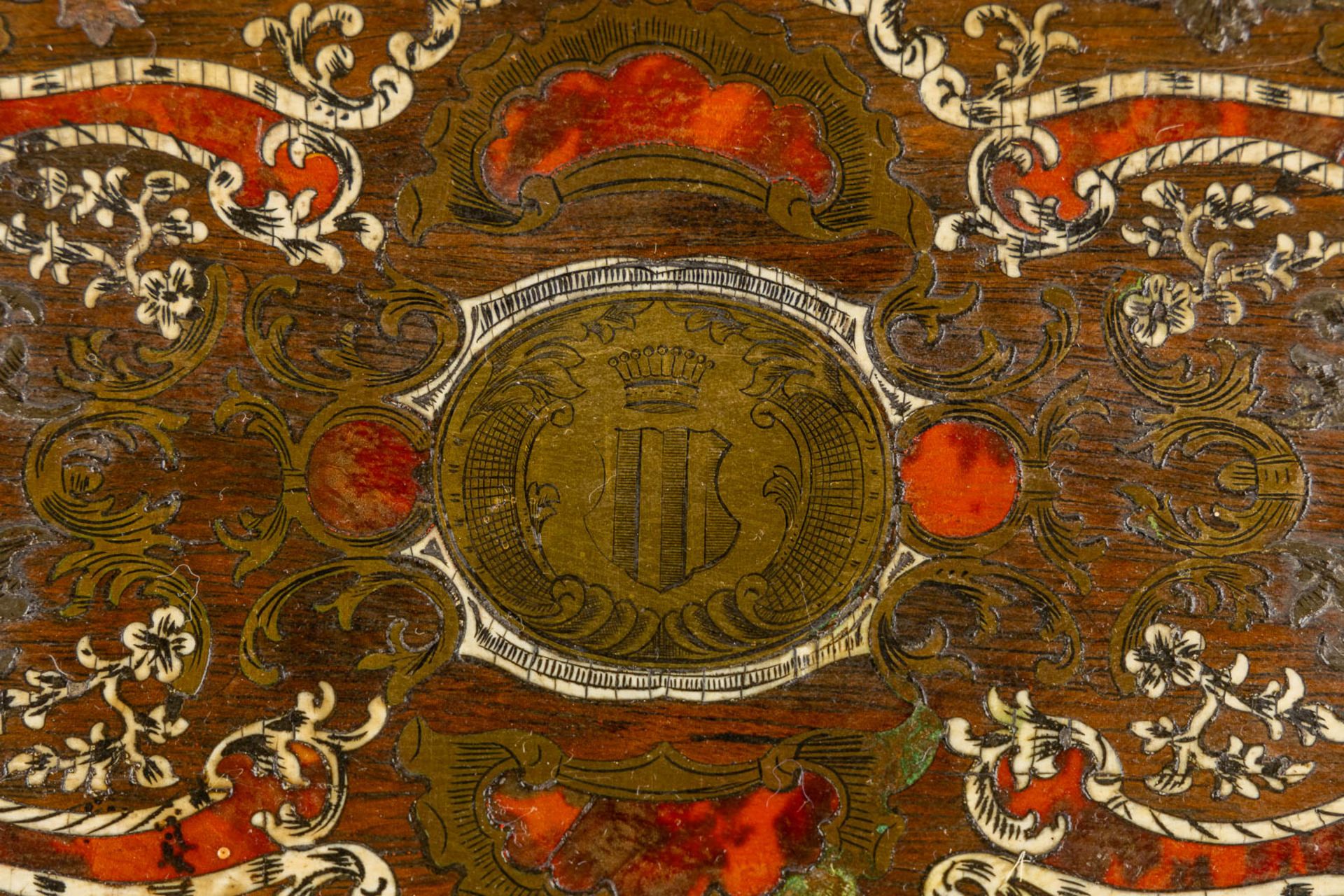 An antique writing desk, Boulle and marquetry inlay. Napoleon 3. (L:24 x W:31 x H:10,5 cm) - Bild 8 aus 12