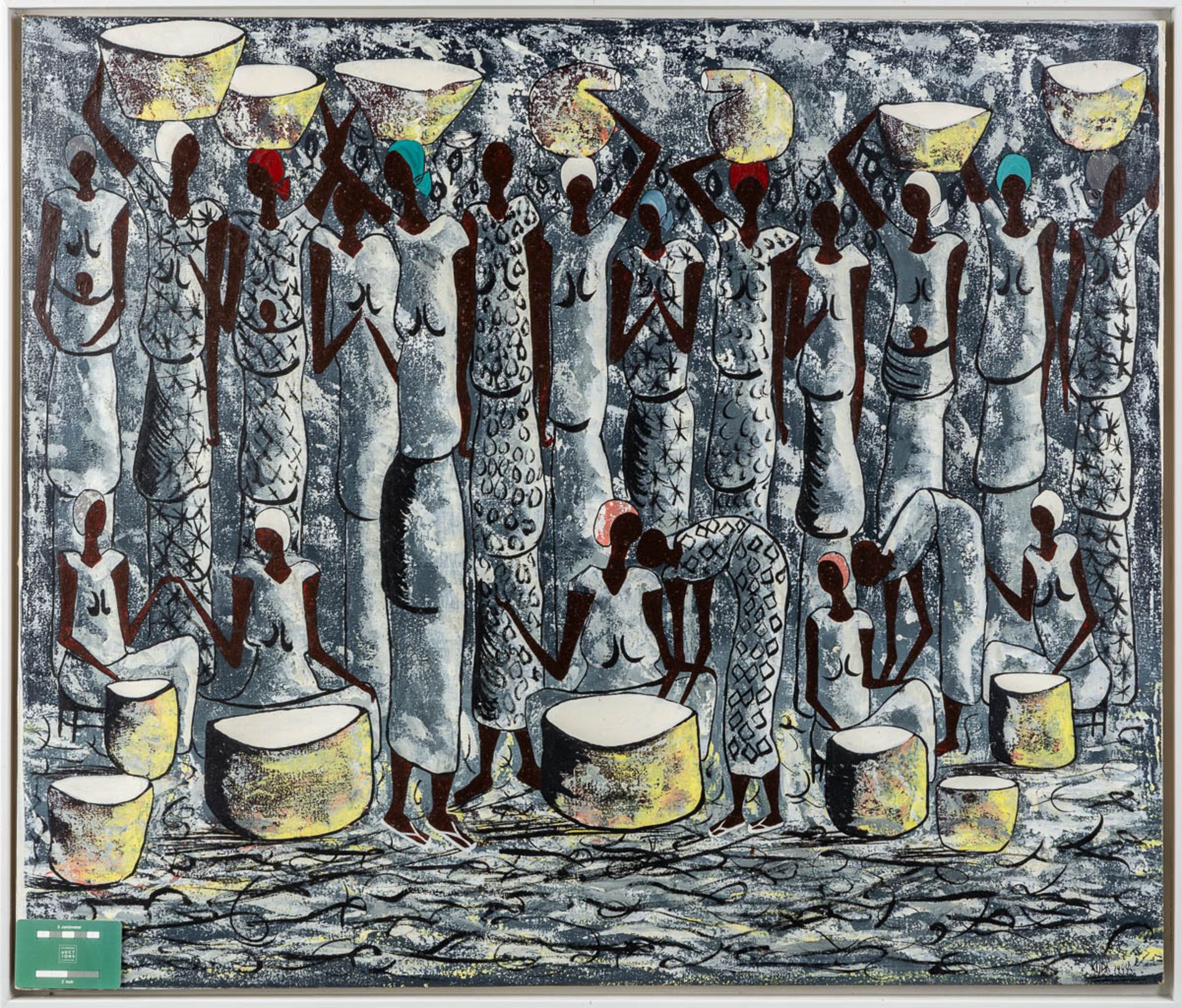 Asanda KUPA (1981)(attr.) 'Water Carriers'. (W:92 x H:78 cm) - Image 2 of 7