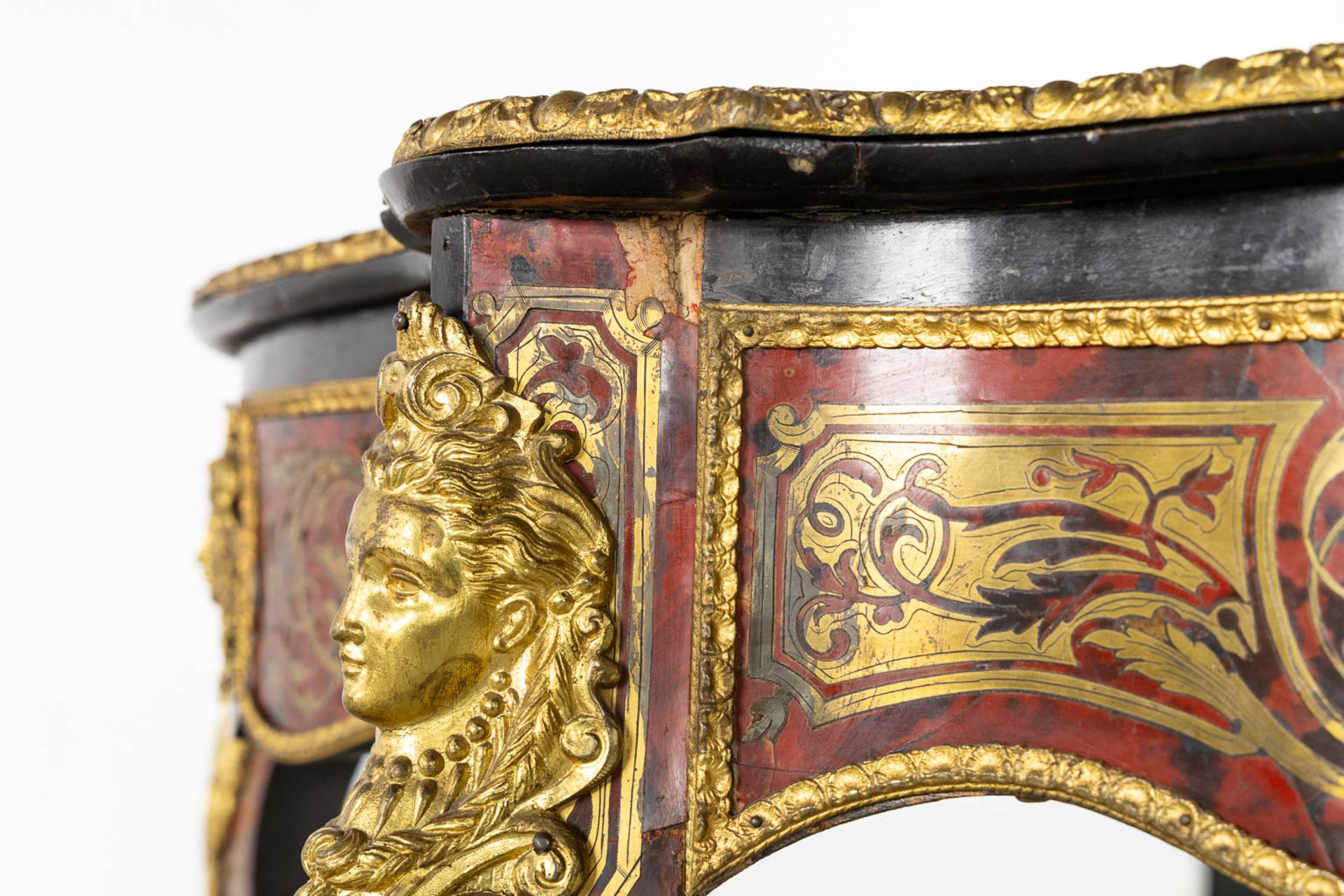 A Boulle 'Table Violon', tortoiseshell and copper inlay, Napoleon 3. (L:73 x W:120 x H:77 cm) - Bild 15 aus 19