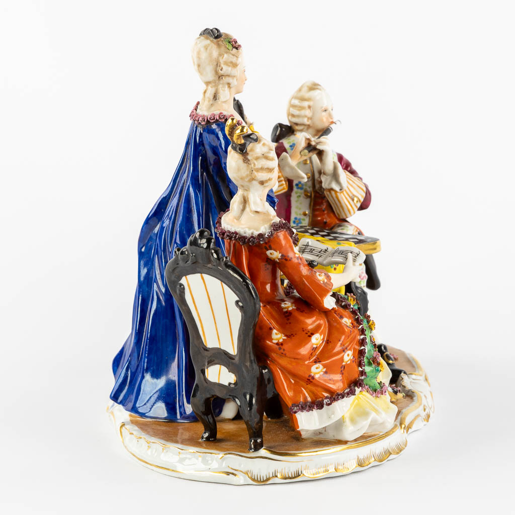 Ludwigsburg, a musical group. Polychrome porcelain. (L:17 x W:25 x H:21 cm) - Image 6 of 12