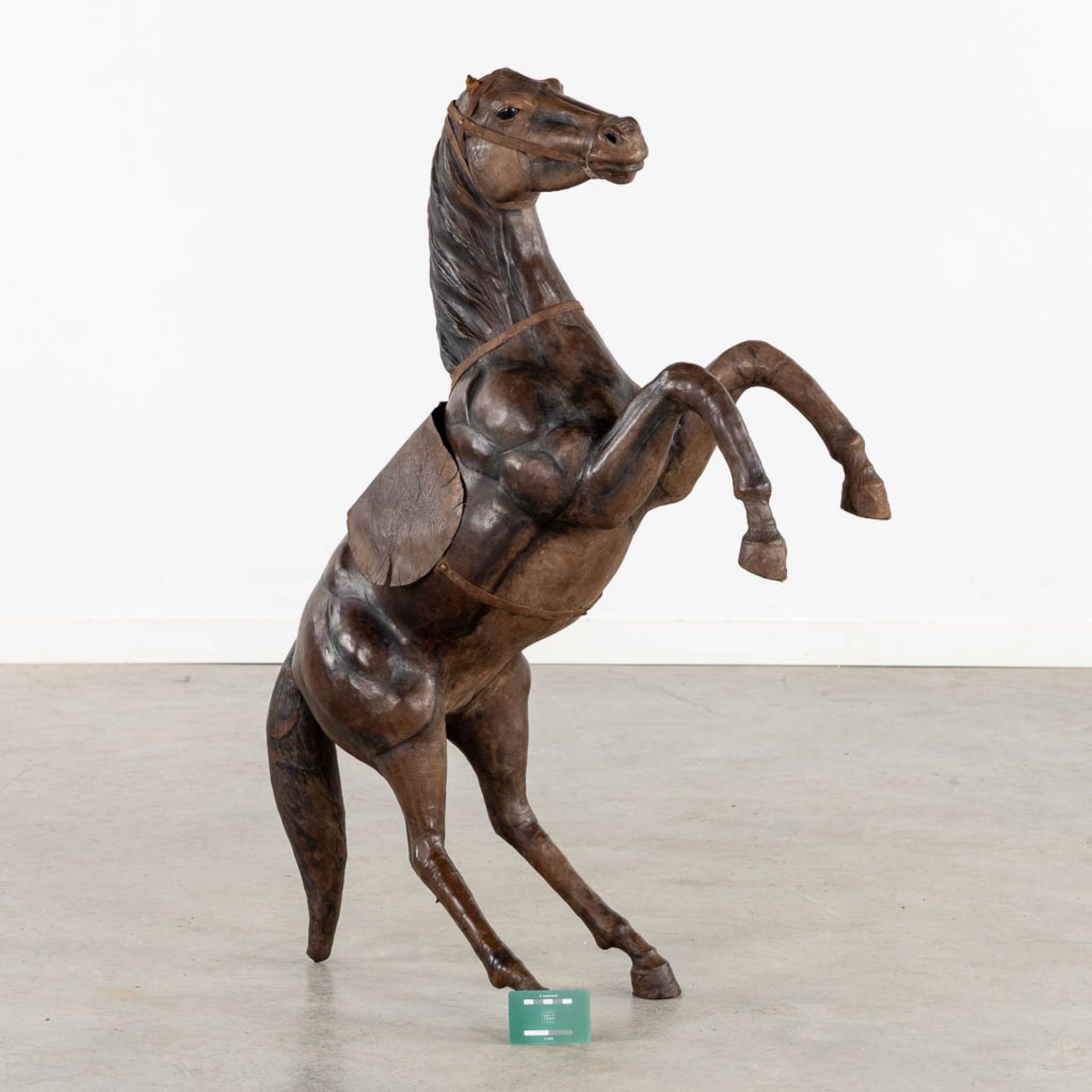 A decorative 'Prancing Horse', leather. (L:27 x W:67 x H:100 cm) - Bild 2 aus 12