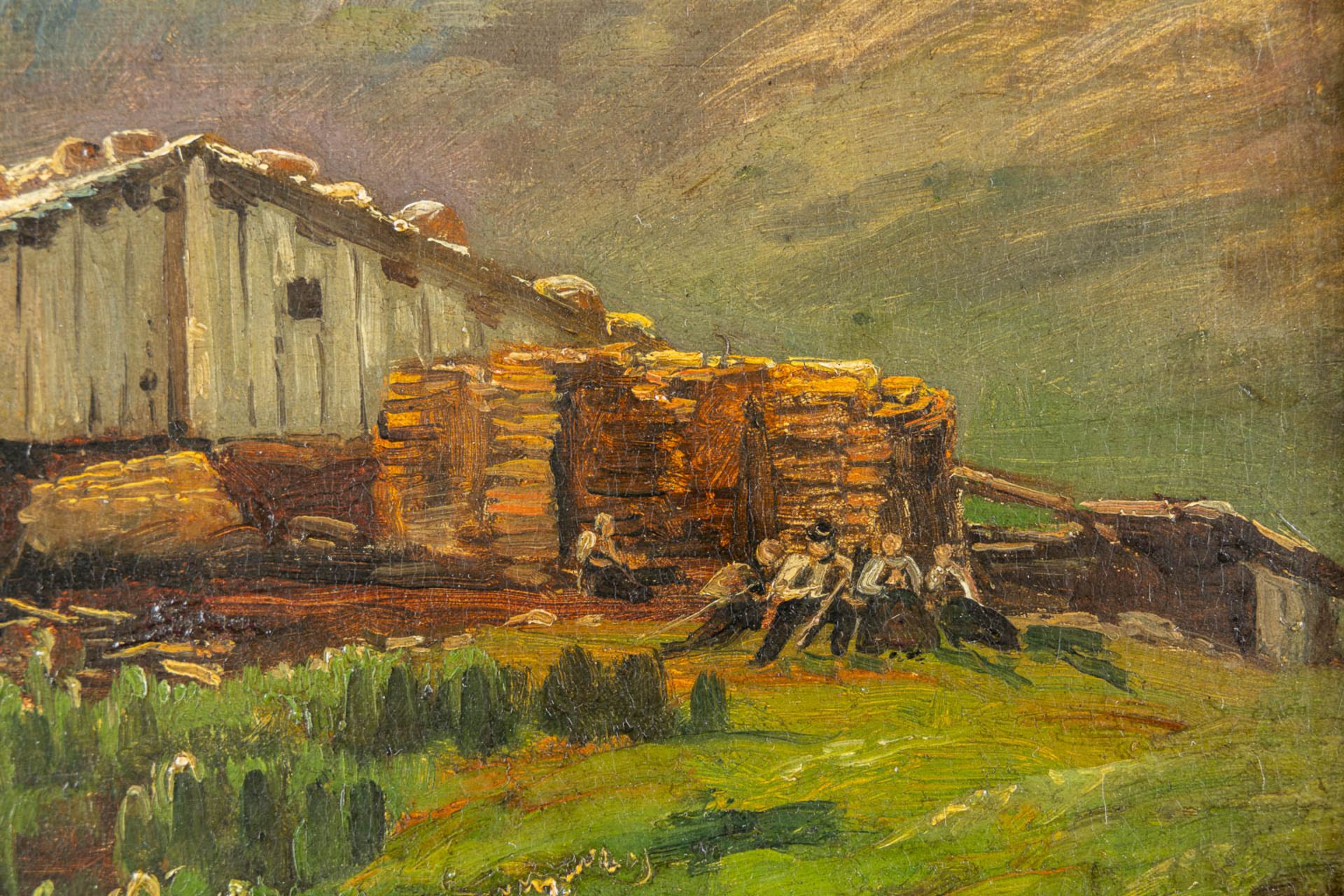 Jozef VAN LUPPEN (1834-1891) 'Bergerie Suisse'. (W:39 x H:29 cm) - Bild 5 aus 8