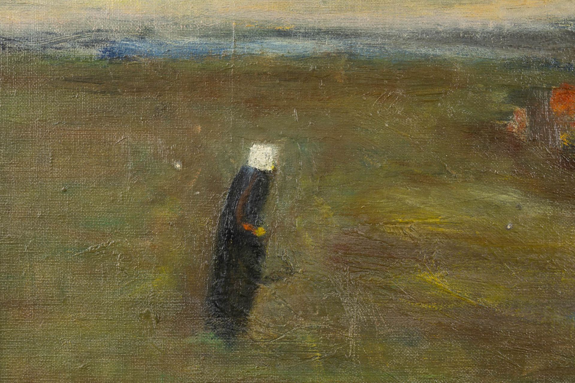 Aloïs DE LAET (1866-1949) 'Walking to the Church'. (W:67 x H:52,5 cm) - Image 9 of 11
