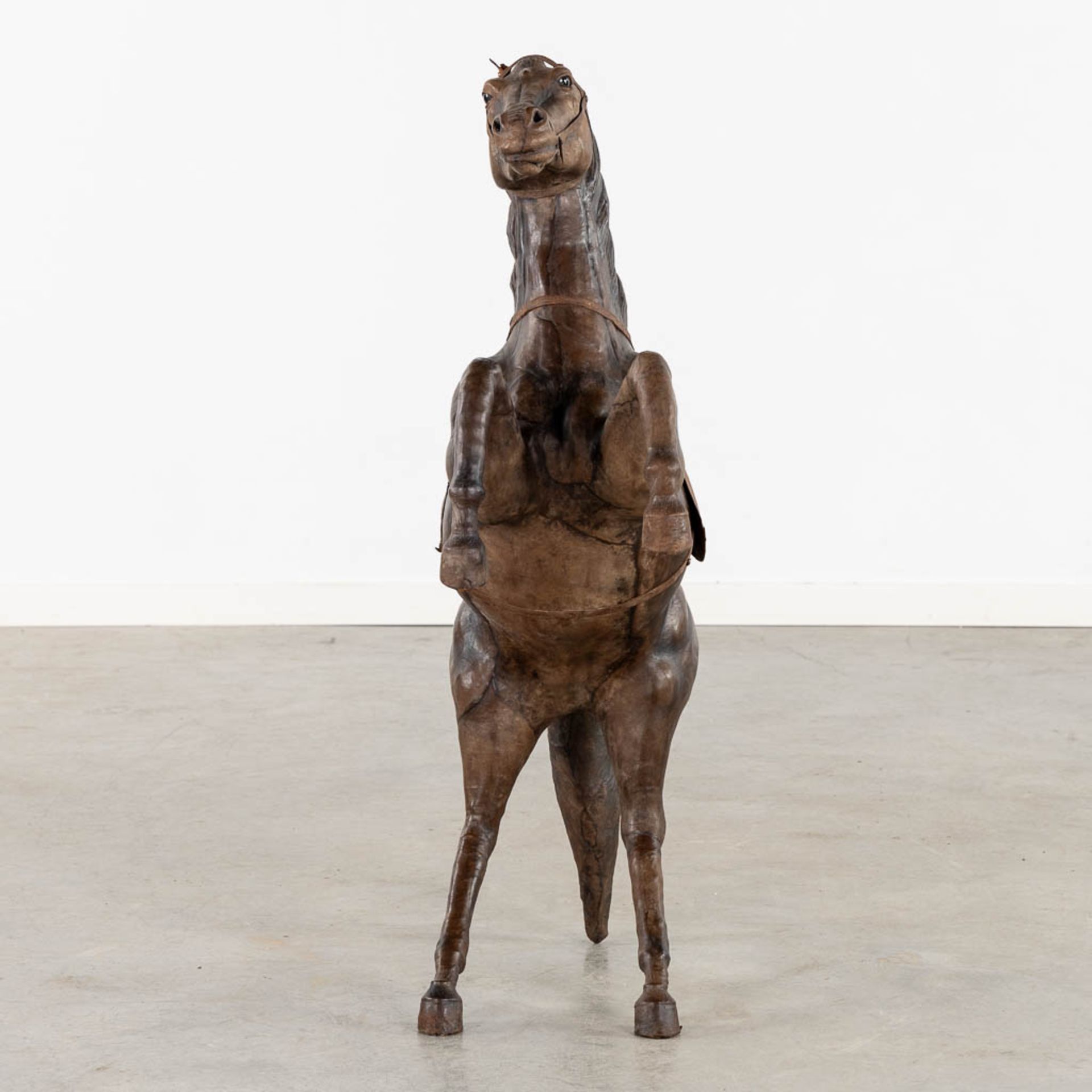A decorative 'Prancing Horse', leather. (L:27 x W:67 x H:100 cm) - Bild 6 aus 12