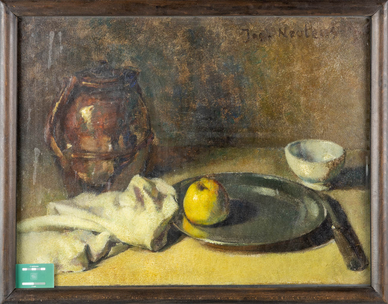 Joseph NEUTENS (1874-1965) 'Still life with an apple'. (W:80 x H:61 cm) - Image 2 of 5