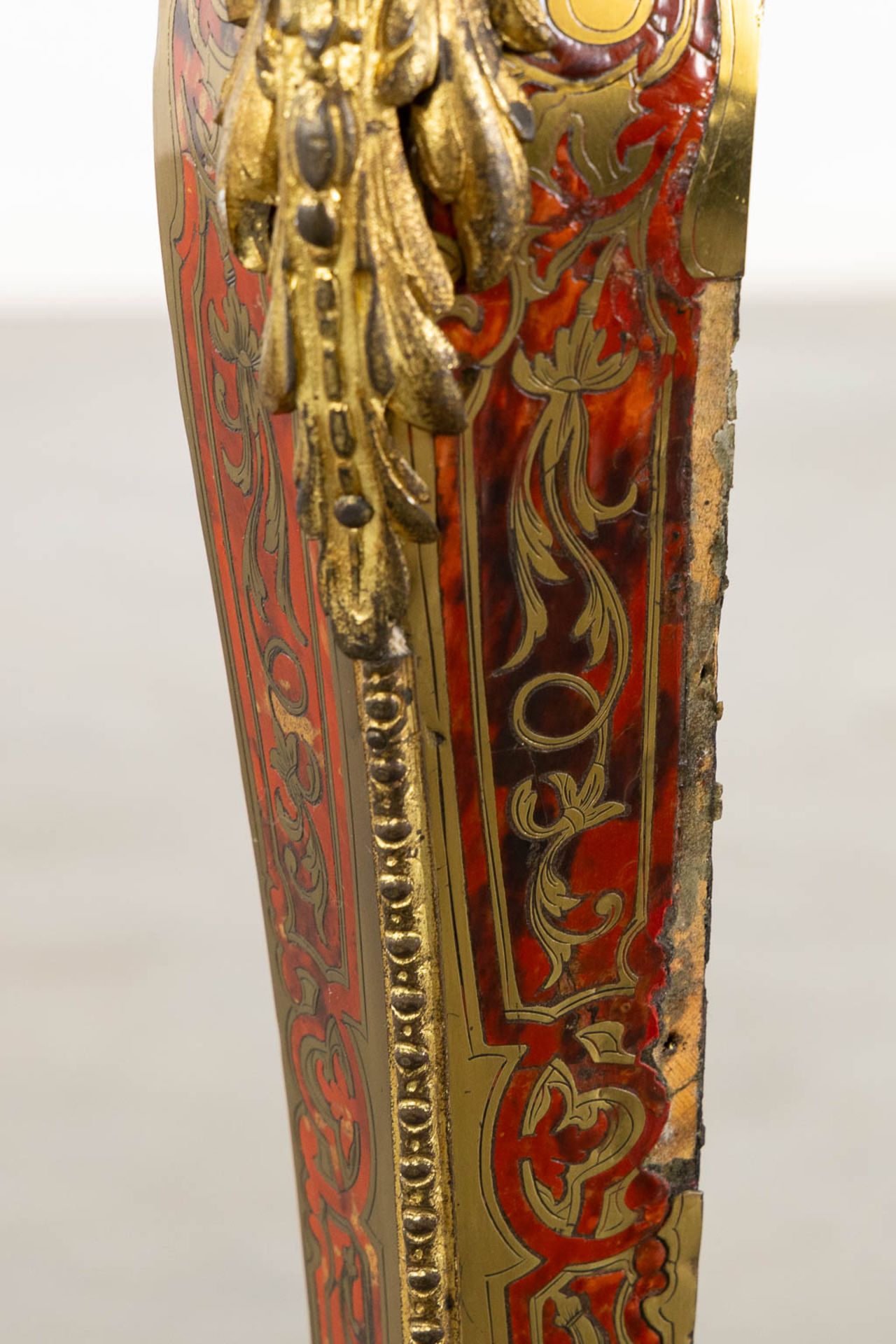 A 'Boulle inlay' card playing table mounted with gilt bronze, Napoleon 3, 19th C. (L:45 x W:87 x H:7 - Bild 14 aus 16