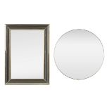 Deknudt, a rectangular and round mirror. (W:63 x H:85 cm)