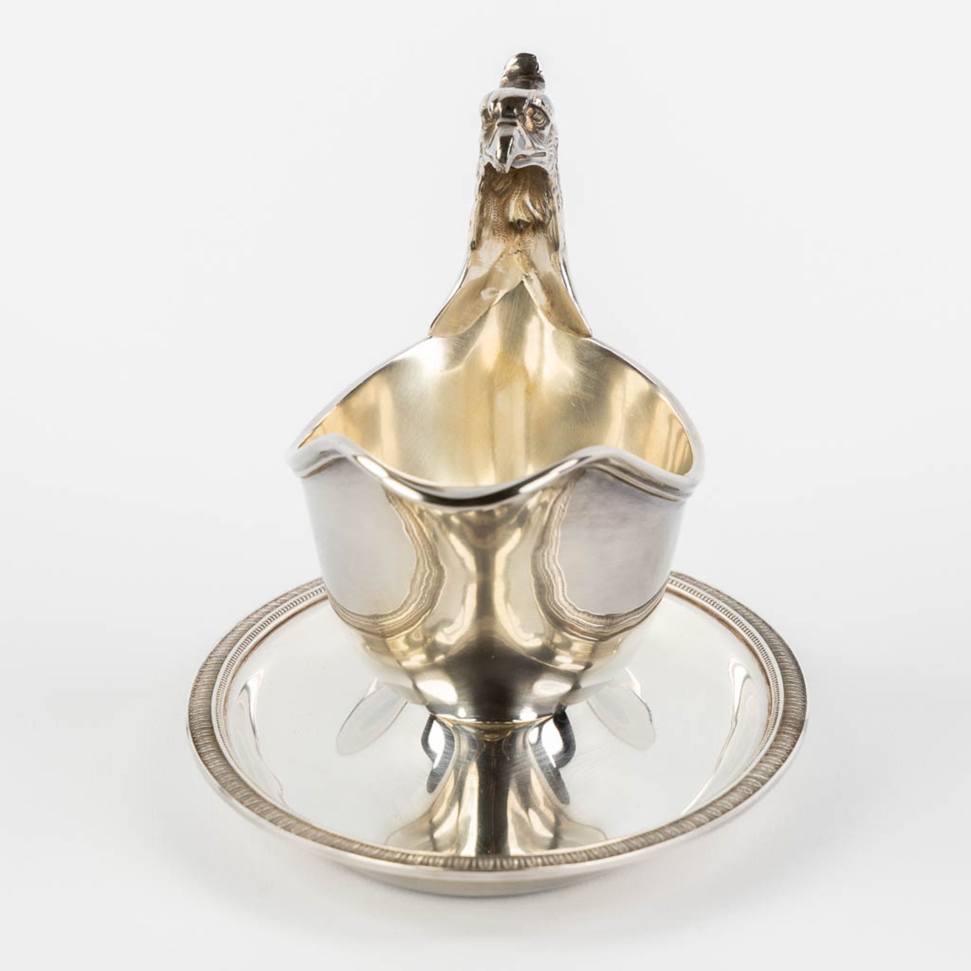 Christofle France 'Malmaison', a saucer with an eagle head. Silver-plated metal. (L:14 x W:22,5 x H: - Bild 6 aus 10