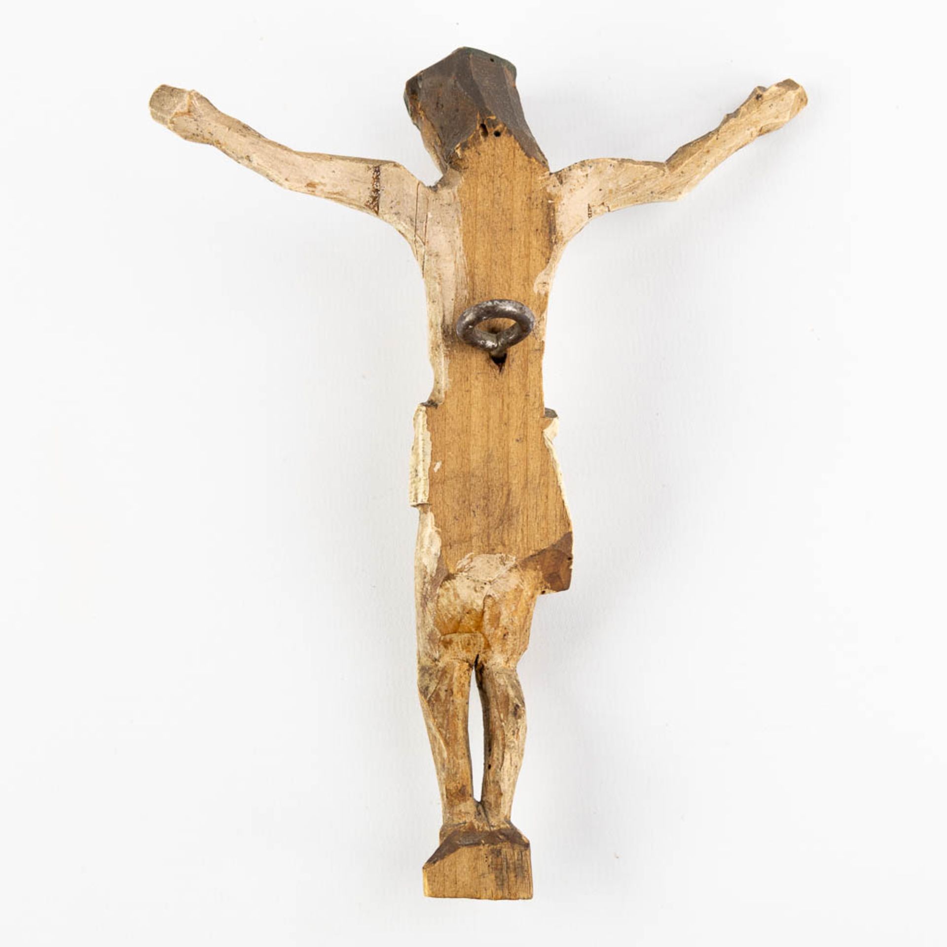 A collection of wood sculptured Corpus Christi and Saints. 19th and 20th C. (W:38 x H:53 cm) - Image 16 of 19
