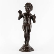 Figurine of a boy, cast-iron. (W:17 x H:53 cm)