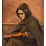 Théophile LYBAERT (1848-1927) 'Reading Monk' 1875. (W:39 x H:43 cm)