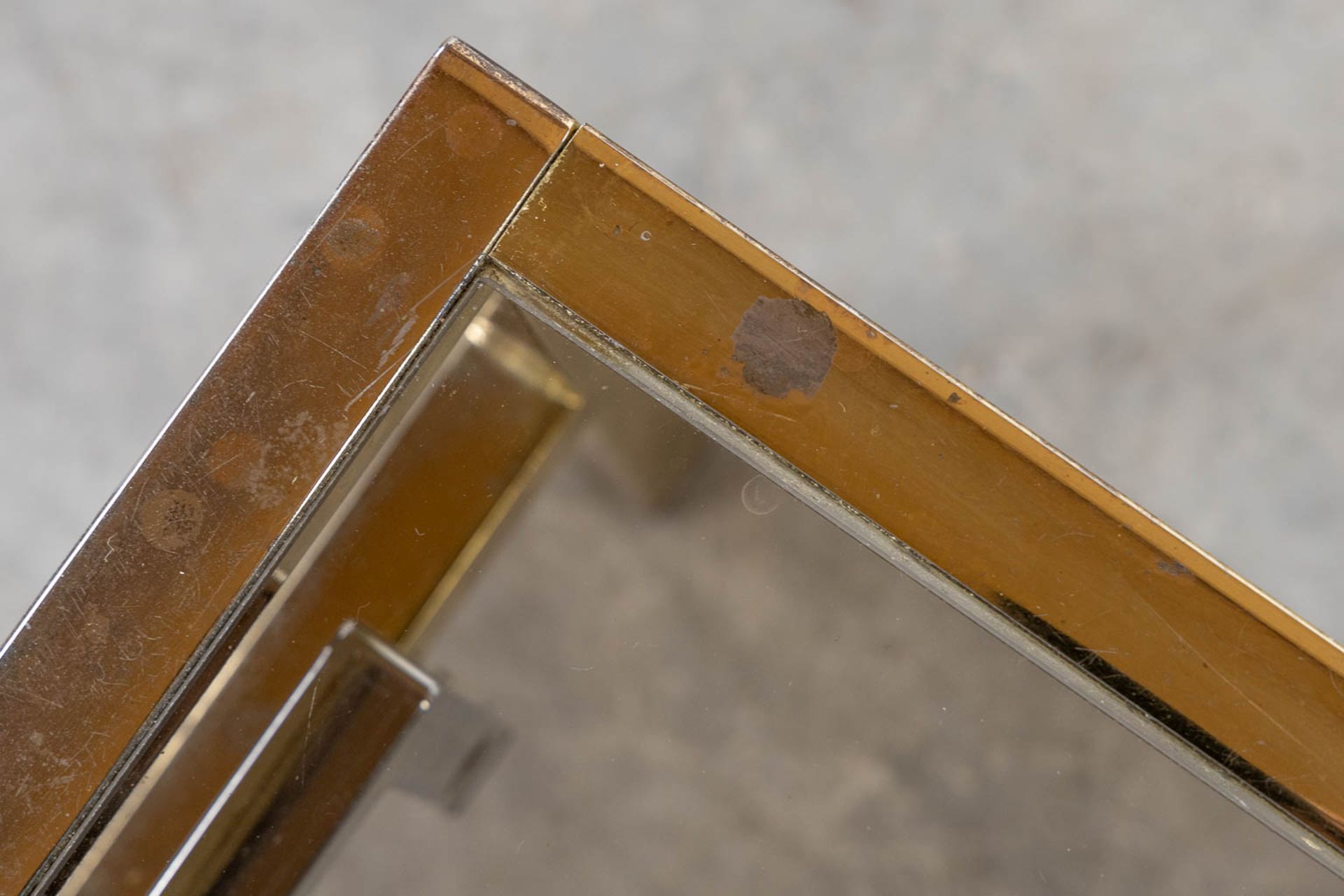 A pair of occasional side tables, gilt metal. (L:55 x W:55 x H:36 cm) - Image 8 of 8