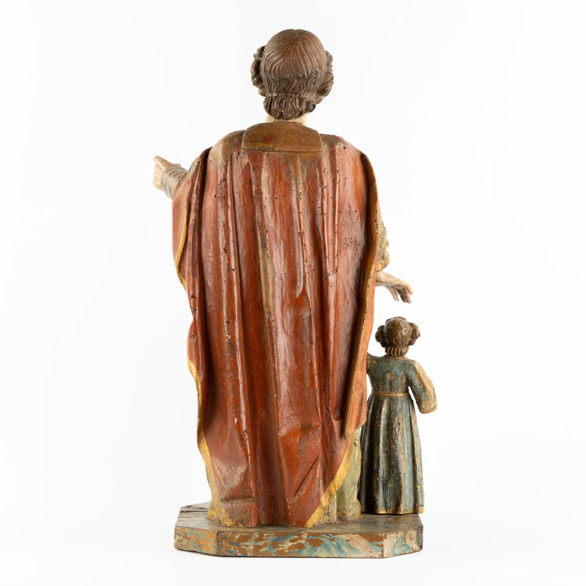 Joseph with child, sculptured and polychrome oak, 18th C. (L:26 x W:34 x H:65 cm) - Bild 5 aus 11