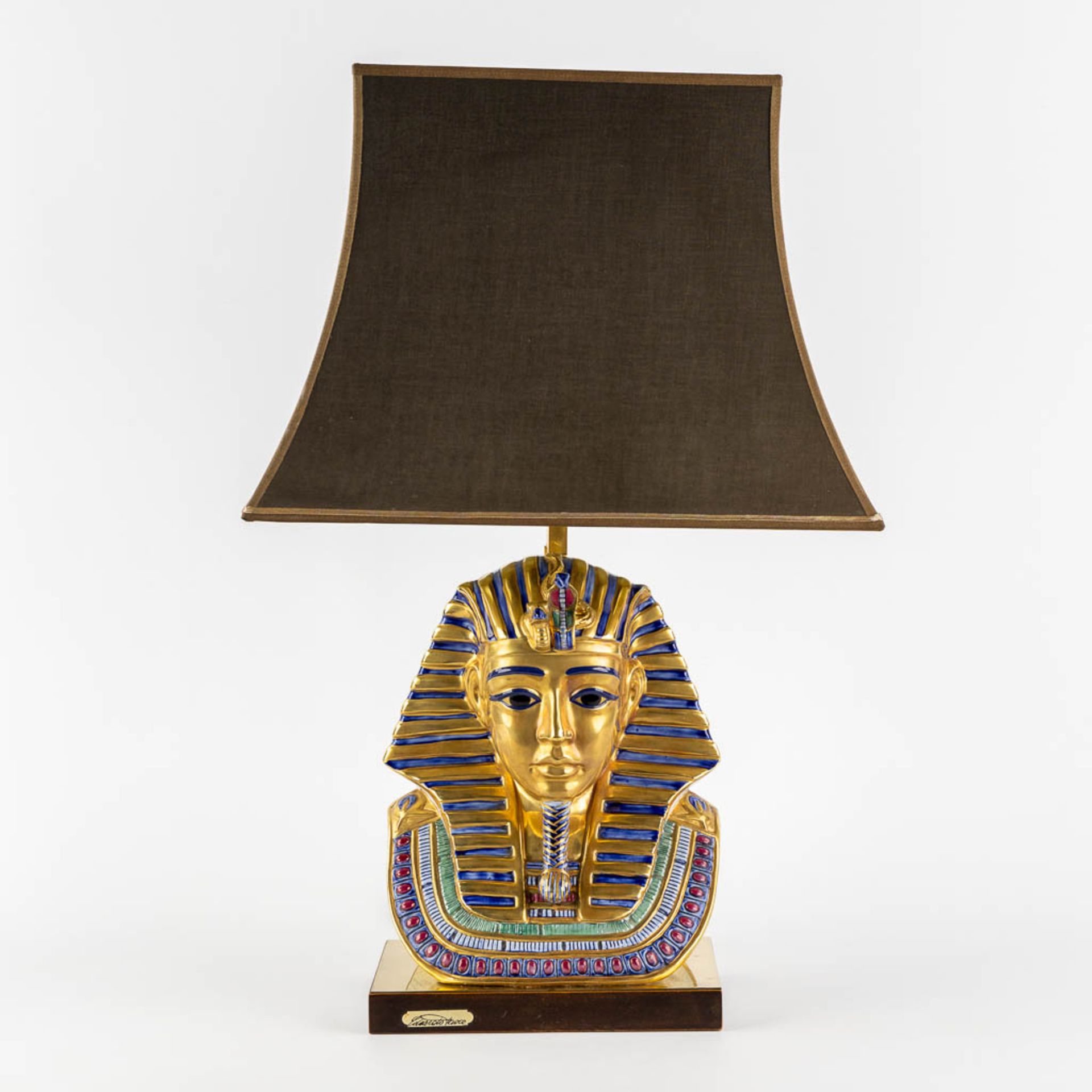 Eduoardo Tasca, Capodimonte, A Tutanchamun table lamp. (L:19 x W:25 x H:38 cm) - Bild 3 aus 10