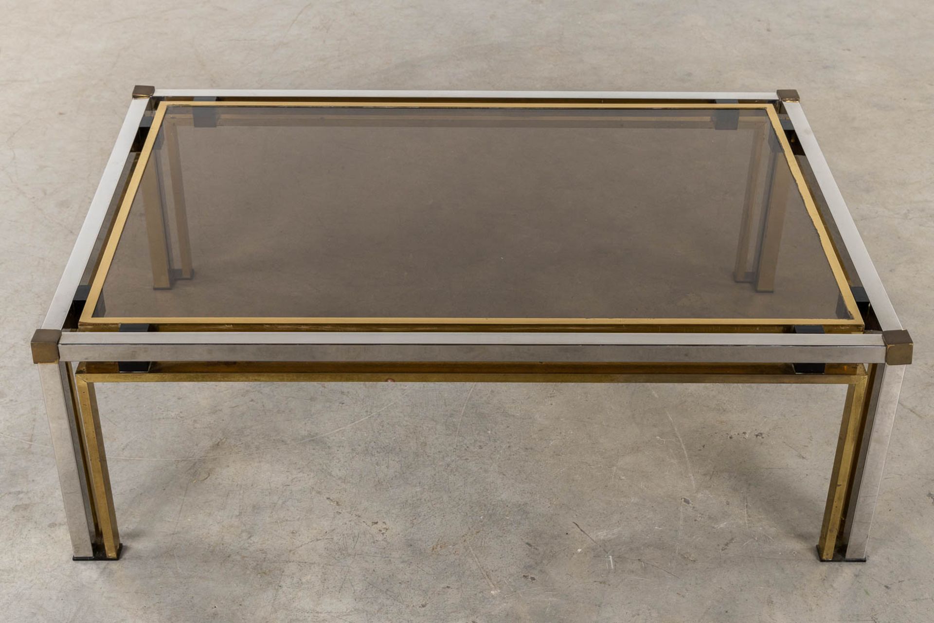 A coffee table, brass and glass. Dewulf Selection / Belgo Chrome. (L:60 x W:120 x H:50 cm) - Image 7 of 7