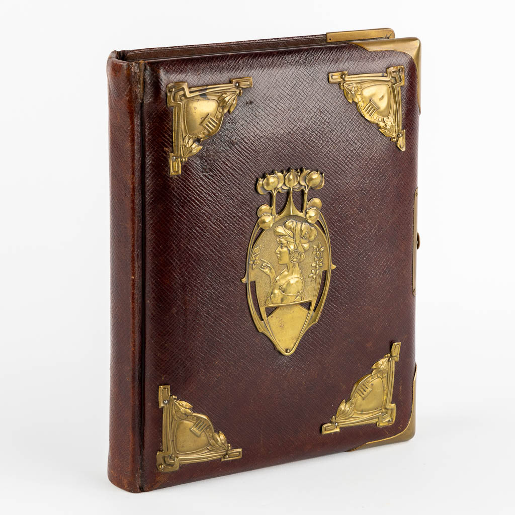 A family picture book, leather mounted with bronze, Art Nouveau.