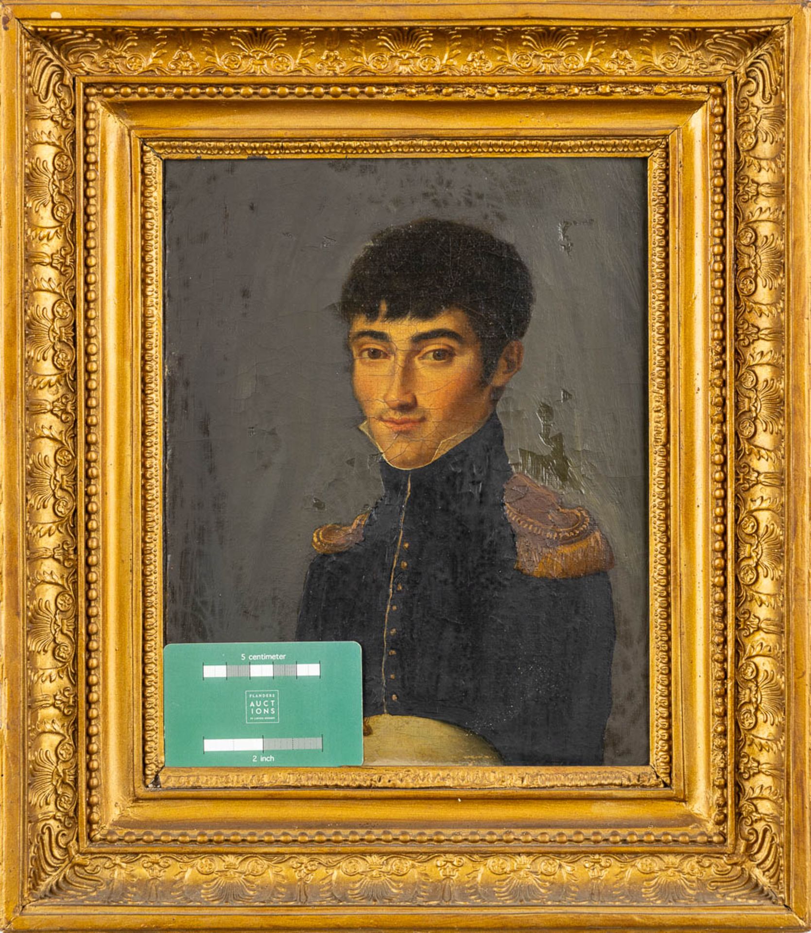Portrait of a Young Soldier, oil on canvas. Probably Empire period. (W:22 x H:27 cm) - Bild 2 aus 7