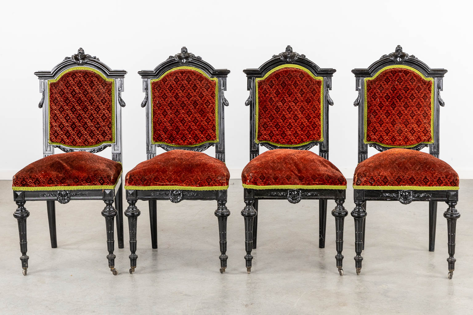 A 6-piece, Louis XVI style salon suite. Circa 1900. (L:71 x W:162 x H:119 cm) - Image 10 of 21