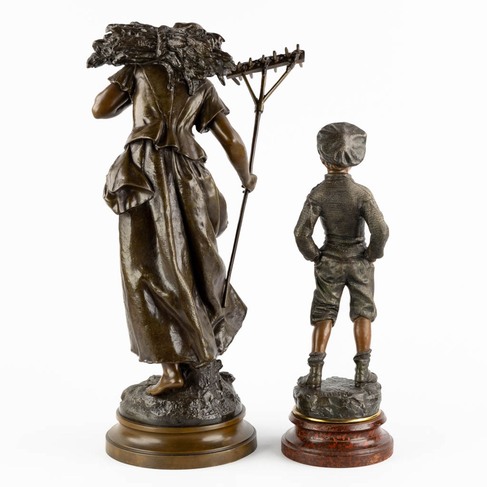 Five Spelter figurines, Circa 1900. (H:67 cm) - Bild 5 aus 17