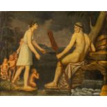 French School, an antique painting with a Mythological scène, Empire Period. (W:71 x H:57 cm)